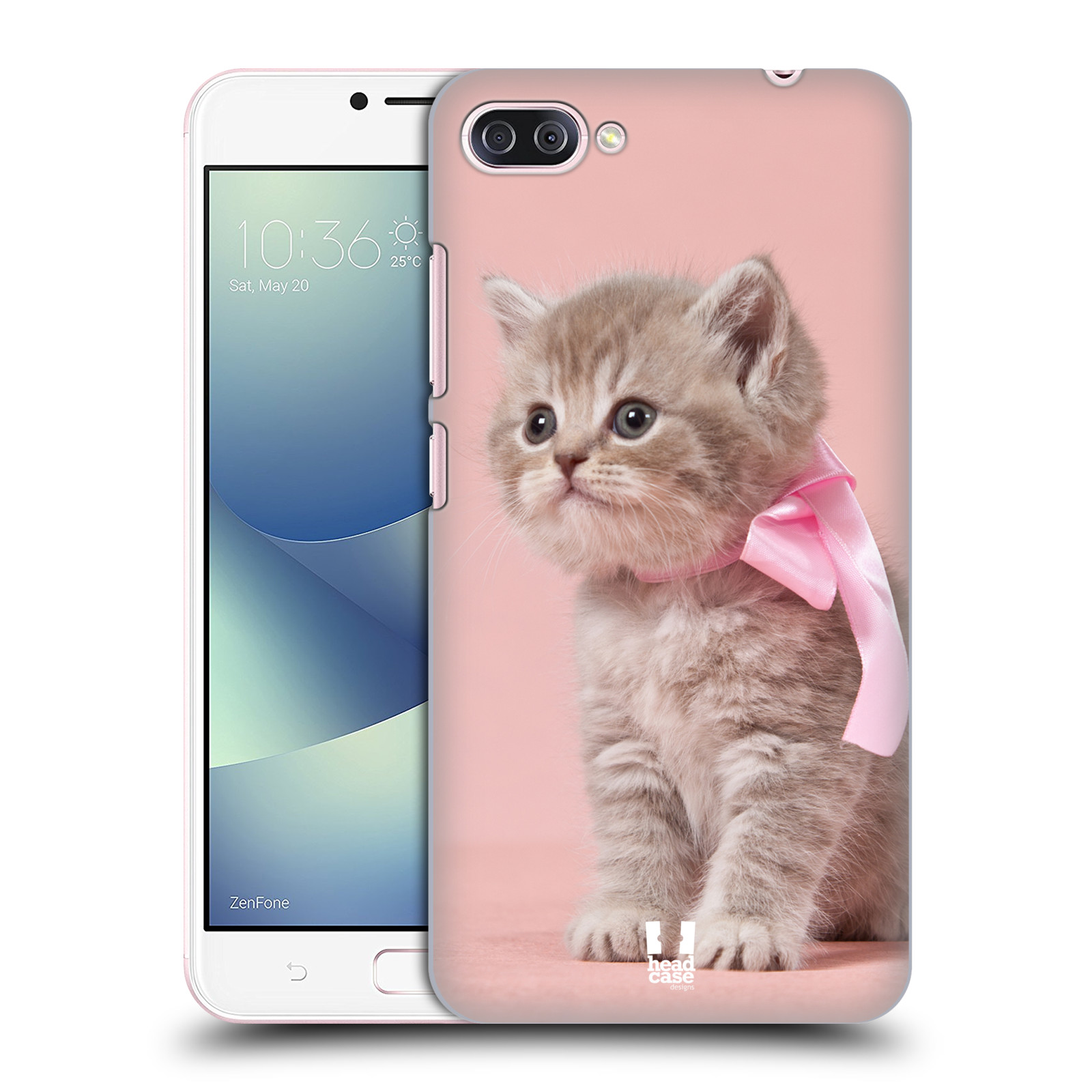 HEAD CASE plastový obal na mobil Asus Zenfone 4 MAX ZC554KL vzor Kočičky koťata foto kotě s růžovou mašlí