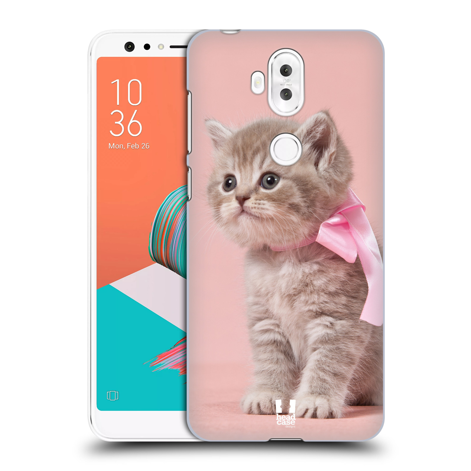 HEAD CASE plastový obal na mobil Asus Zenfone 5 LITE ZC600KL vzor Kočičky koťata foto kotě s růžovou mašlí