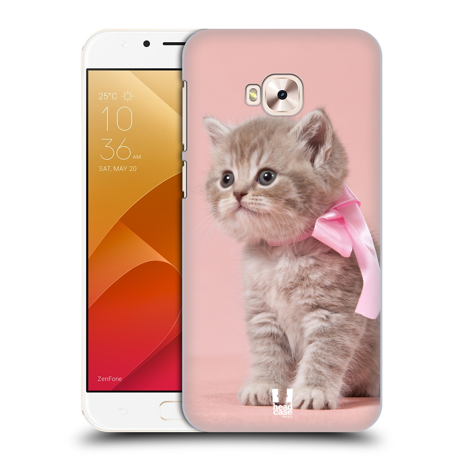 HEAD CASE plastový obal na mobil Asus Zenfone 4 Selfie Pro ZD552KL vzor Kočičky koťata foto kotě s růžovou mašlí