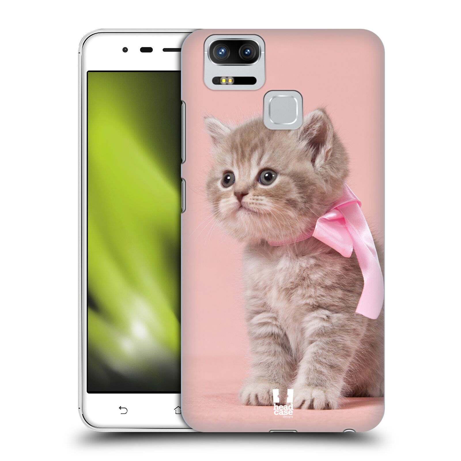 HEAD CASE plastový obal na mobil Asus Zenfone 3 Zoom ZE553KL vzor Kočičky koťata foto kotě s růžovou mašlí