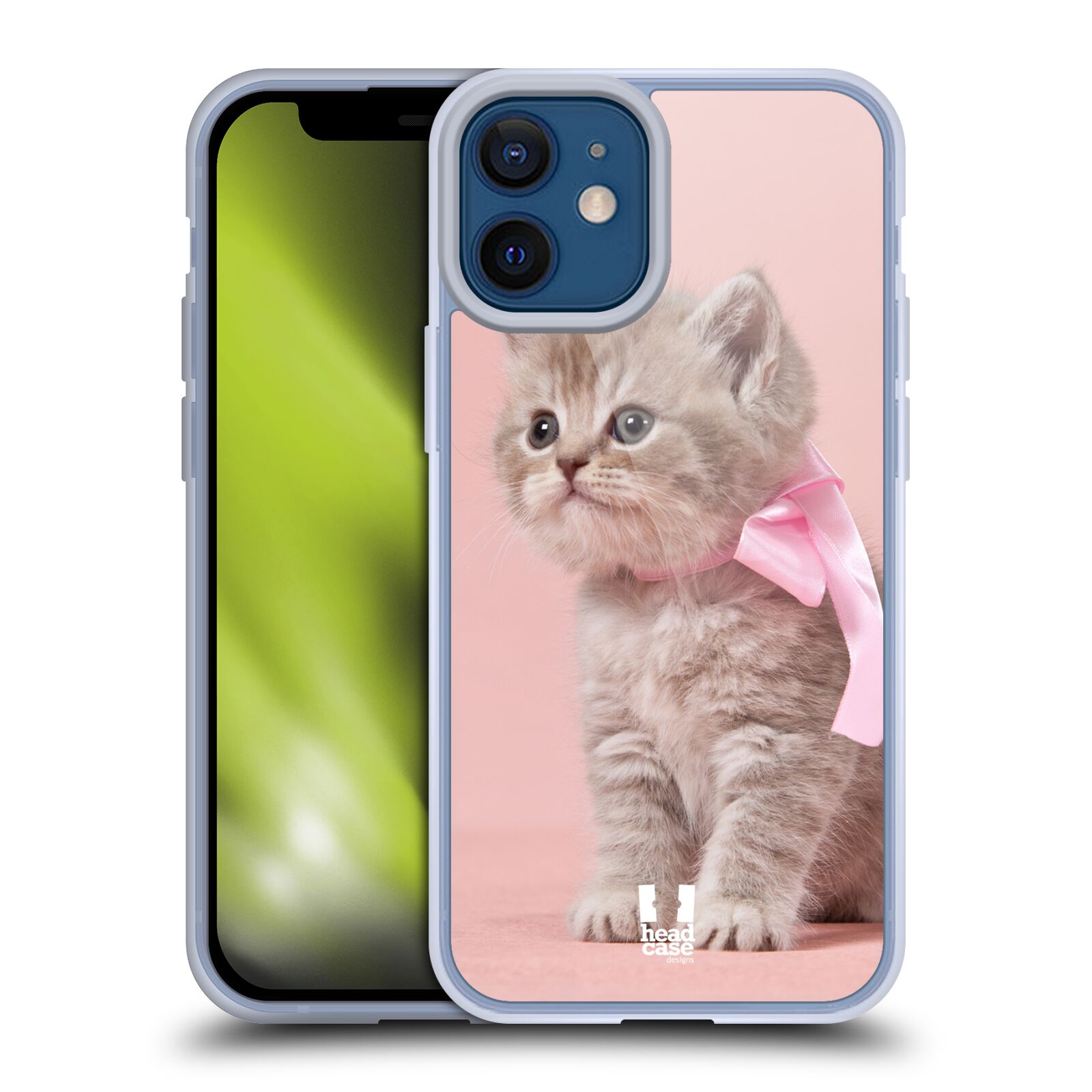 Plastový obal na mobil Apple Iphone 12 MINI vzor Kočičky koťata foto kotě s růžovou mašlí