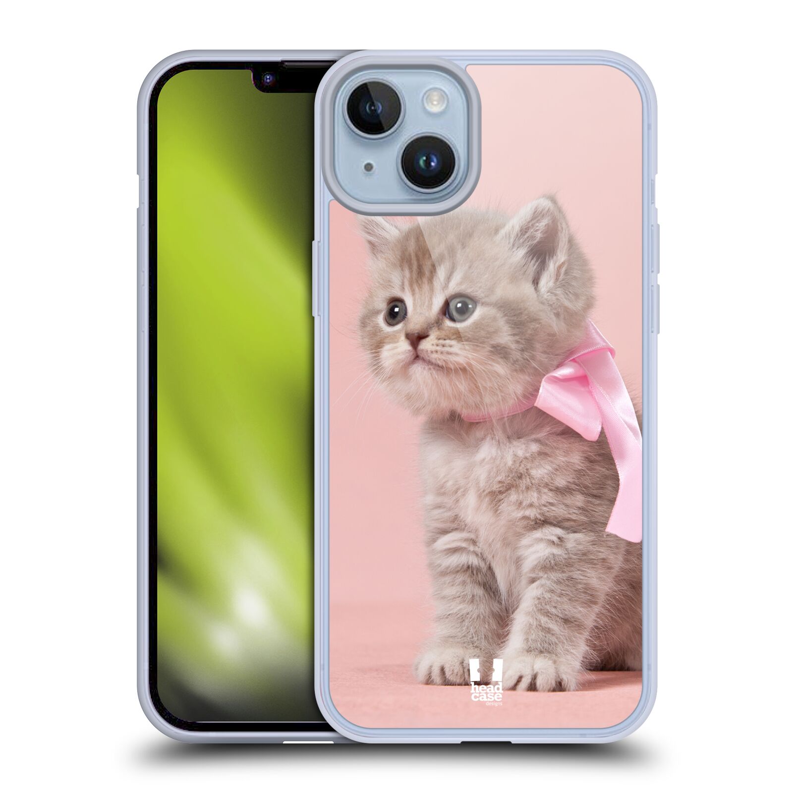 Plastový obal HEAD CASE na mobil Apple Iphone 14 PLUS vzor Kočičky koťata foto kotě s růžovou mašlí