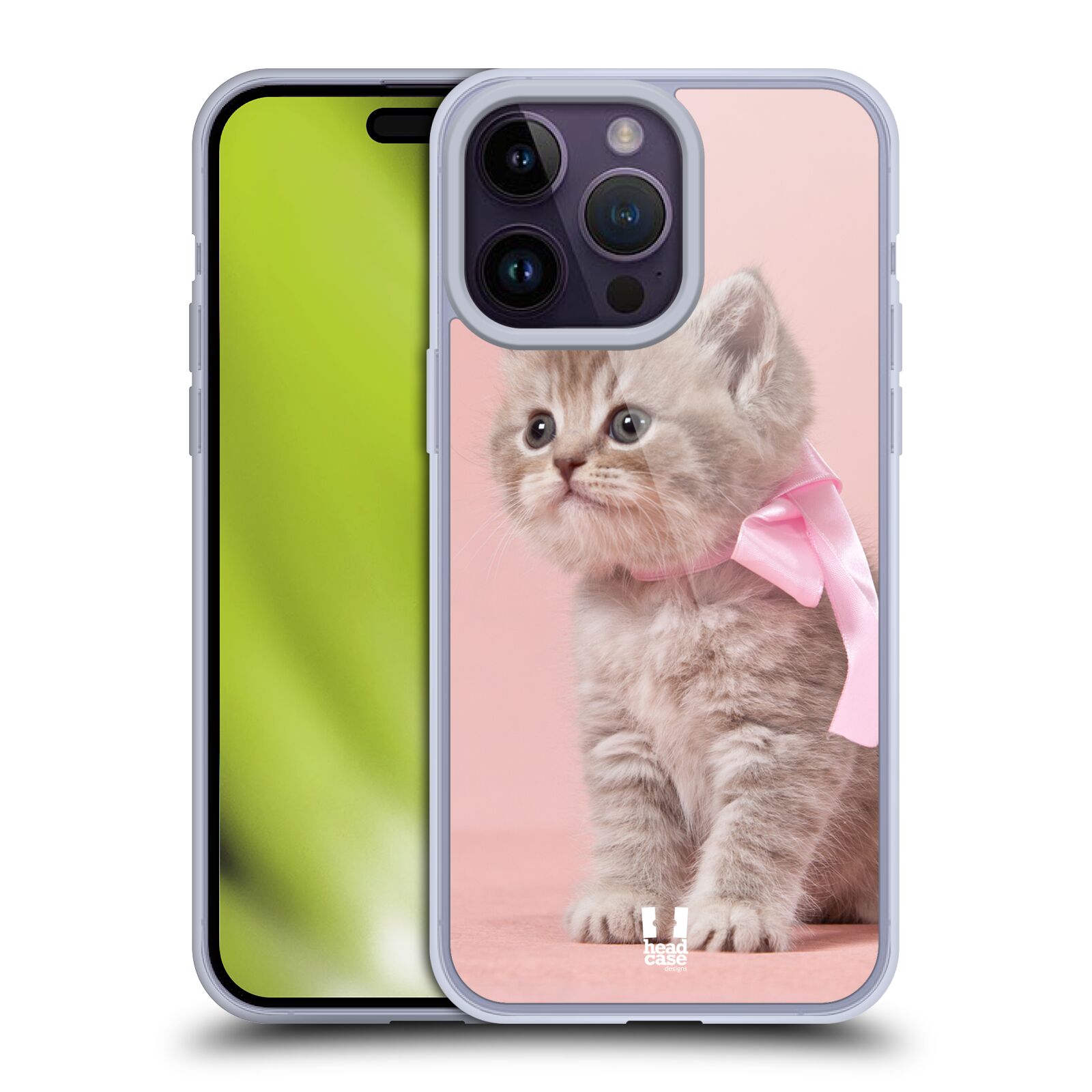 Plastový obal HEAD CASE na mobil Apple Iphone 14 PRO MAX vzor Kočičky koťata foto kotě s růžovou mašlí