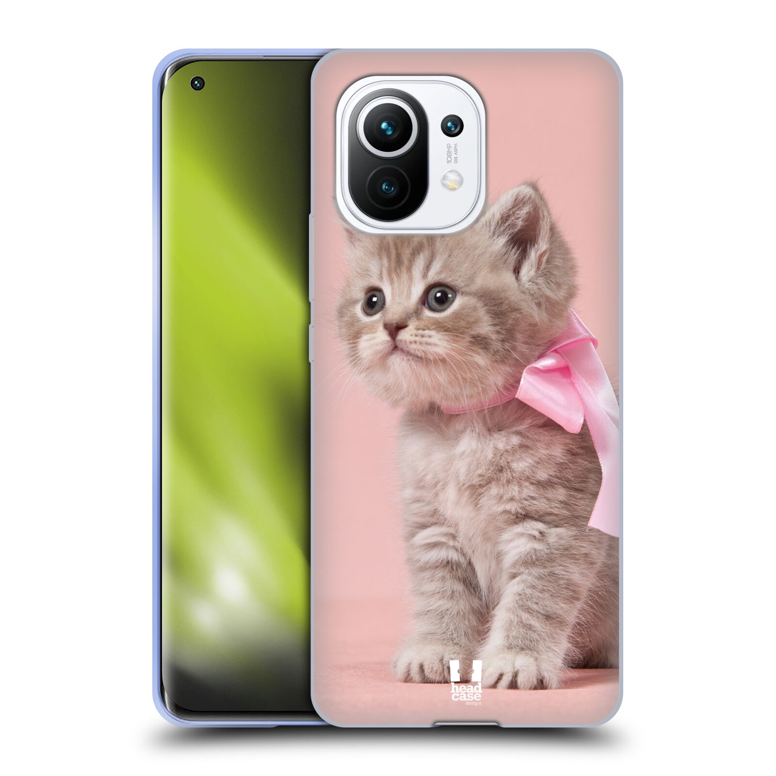 Plastový obal HEAD CASE na mobil Xiaomi Mi 11 vzor Kočičky koťata foto kotě s růžovou mašlí