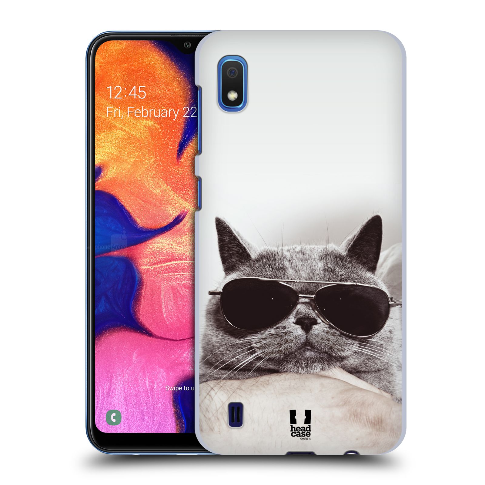 Pouzdro na mobil Samsung Galaxy A10 - HEAD CASE - vzor Kočičky koťata foto Britská kočka v brýlích