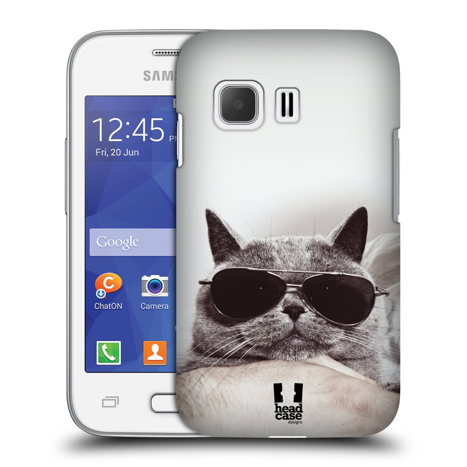 HEAD CASE plastový obal na mobil SAMSUNG Galaxy Young 2 (G130) vzor Kočičky koťata foto Britská kočka v brýlích