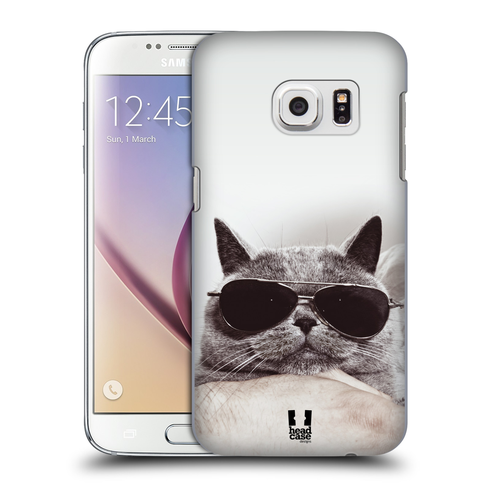 HEAD CASE plastový obal na mobil SAMSUNG GALAXY S7 vzor Kočičky koťata foto Britská kočka v brýlích