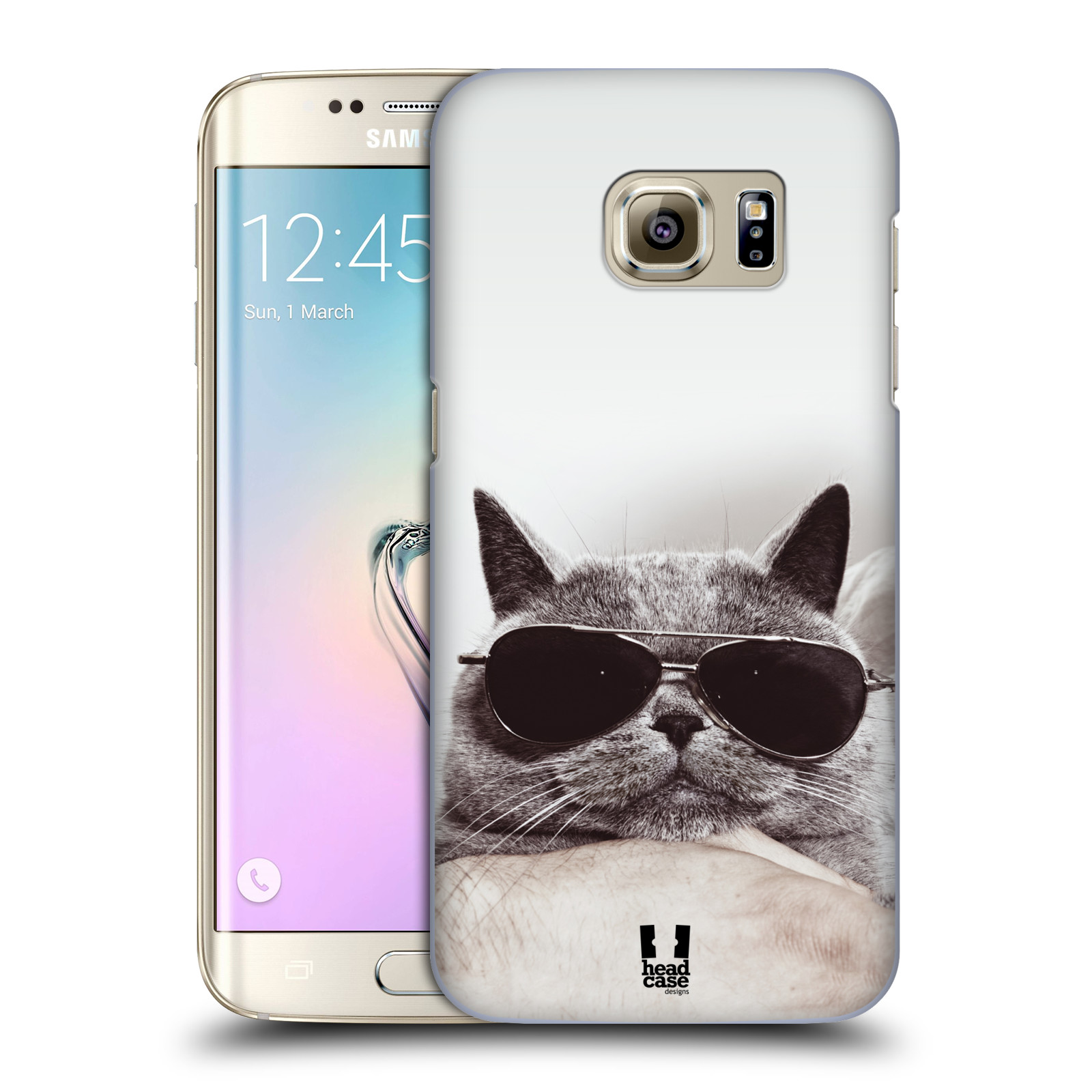 HEAD CASE plastový obal na mobil SAMSUNG GALAXY S7 EDGE vzor Kočičky koťata foto Britská kočka v brýlích