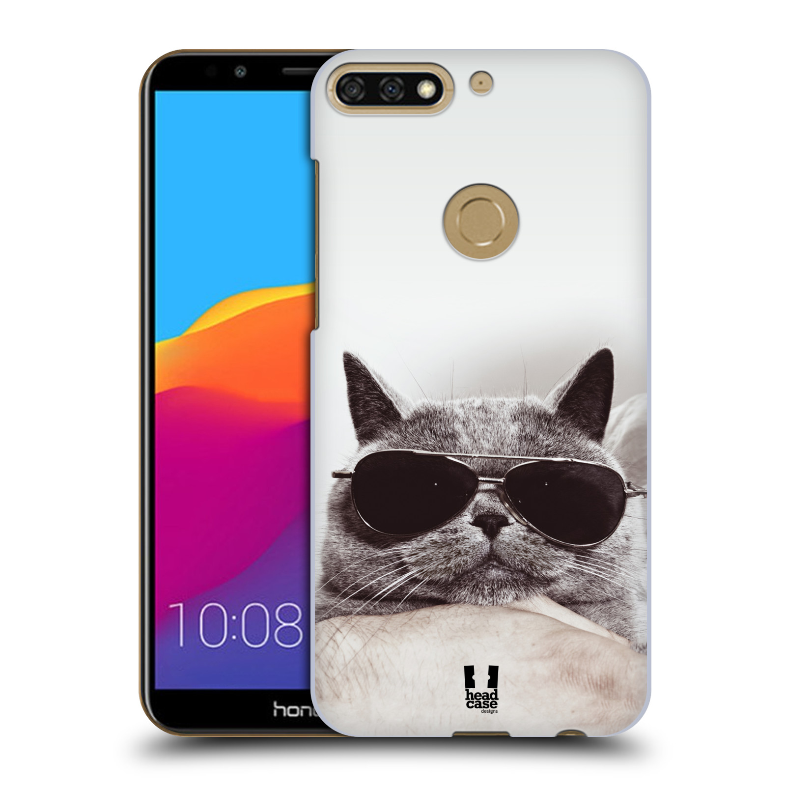 HEAD CASE plastový obal na mobil Honor 7c vzor Kočičky koťata foto Britská kočka v brýlích
