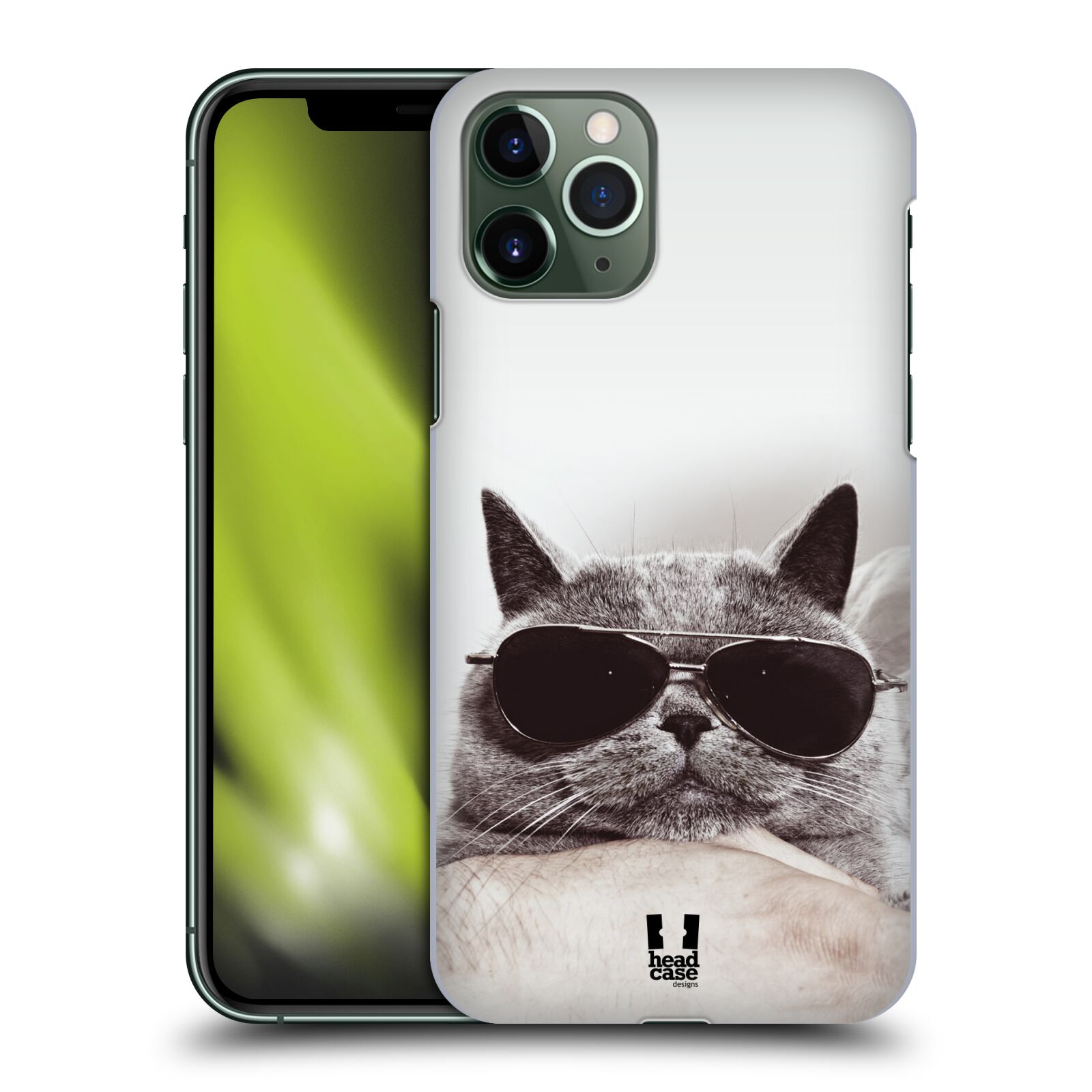Pouzdro na mobil Apple Iphone 11 PRO - HEAD CASE - vzor Kočičky koťata foto Britská kočka v brýlích