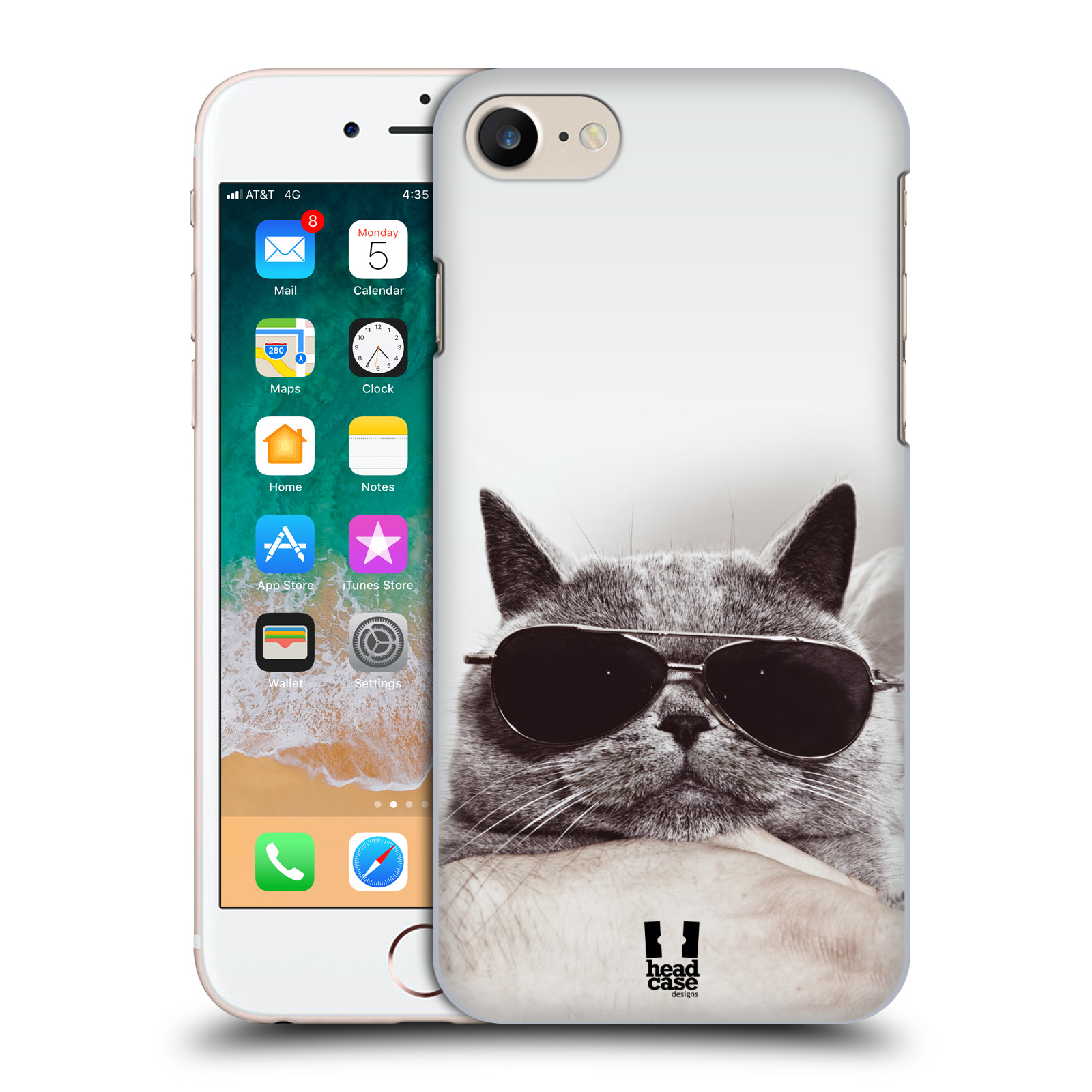 Plastové pouzdro pro mobil Apple Iphone 7/8/SE 2020 vzor Kočičky koťata foto Britská kočka v brýlích