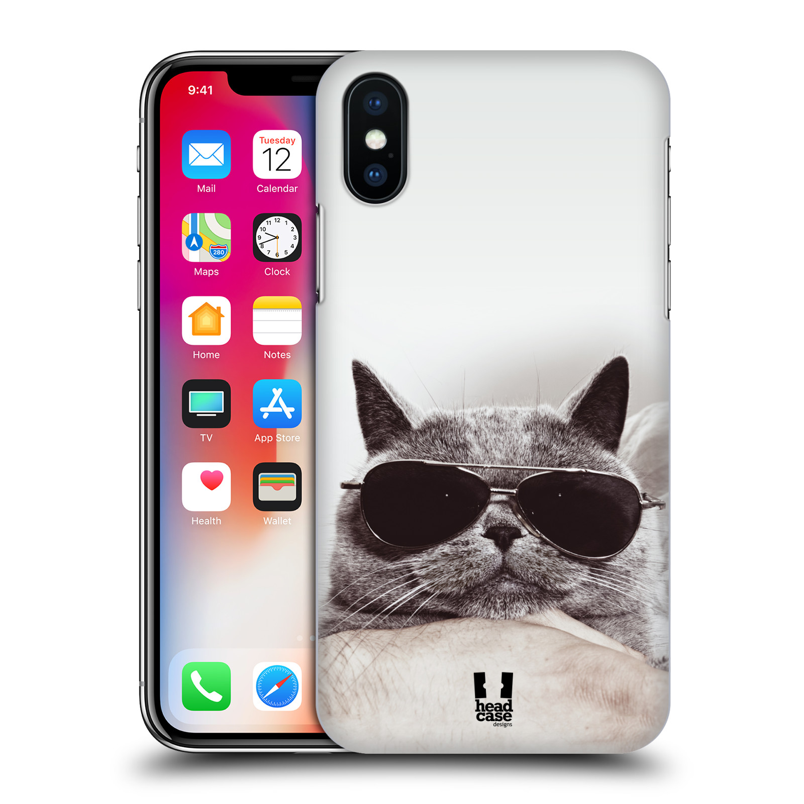 HEAD CASE plastový obal na mobil Apple Iphone X / XS vzor Kočičky koťata foto Britská kočka v brýlích