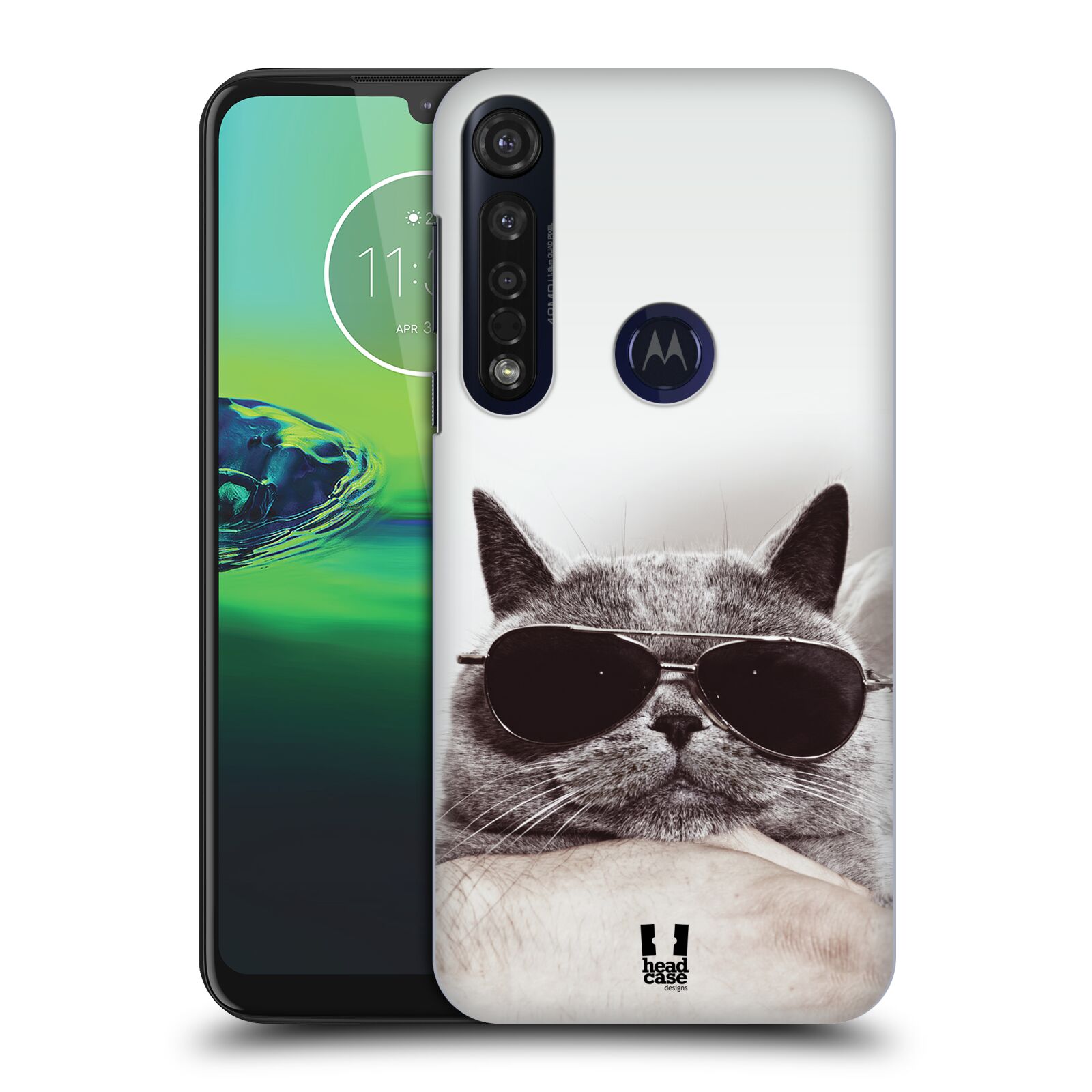 Pouzdro na mobil Motorola Moto G8 PLUS - HEAD CASE - vzor Kočičky koťata foto Britská kočka v brýlích