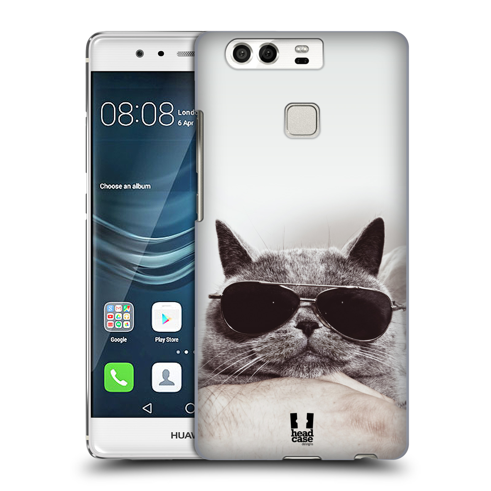 HEAD CASE plastový obal na mobil Huawei P9 / P9 DUAL SIM vzor Kočičky koťata foto Britská kočka v brýlích