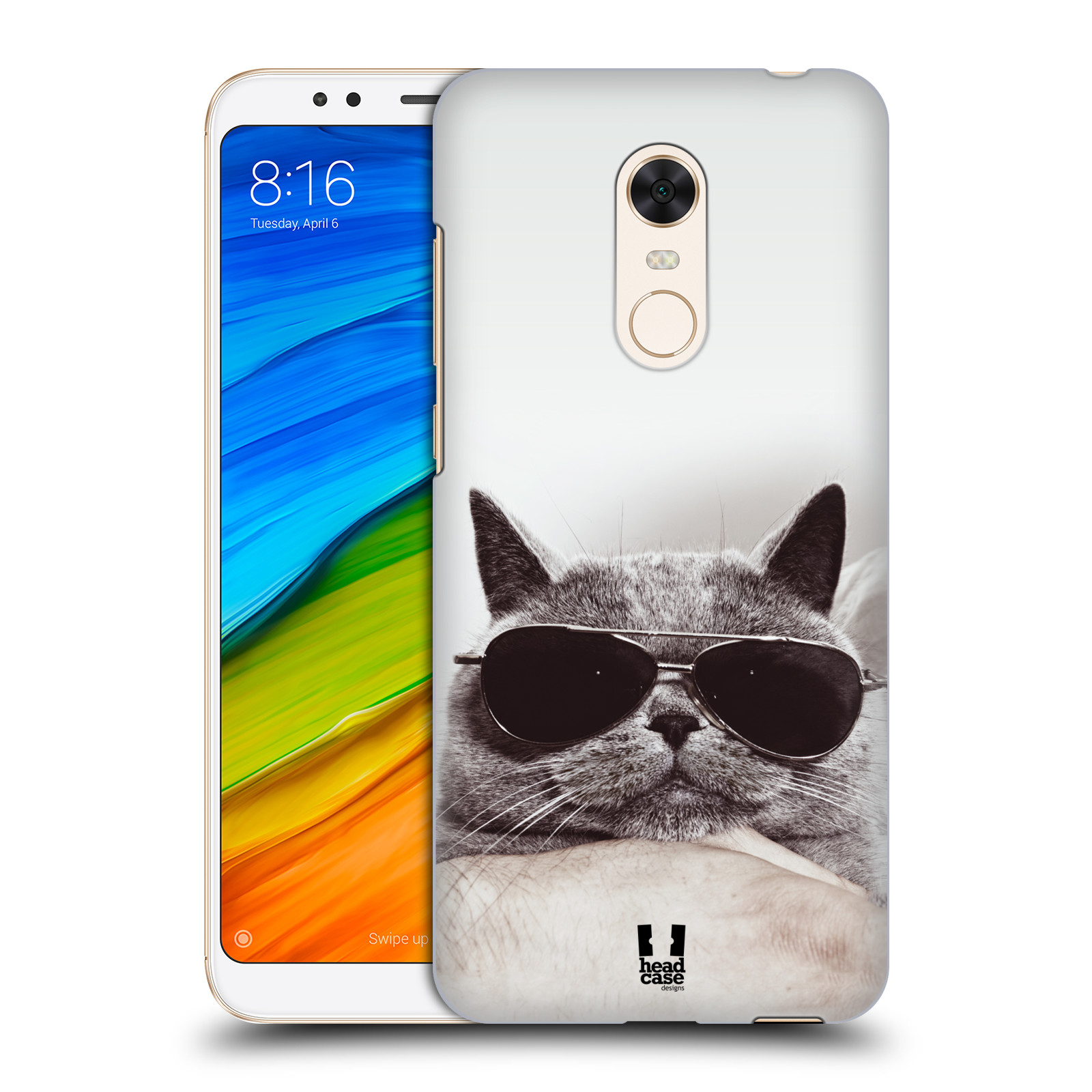 HEAD CASE plastový obal na mobil Xiaomi Redmi 5 PLUS vzor Kočičky koťata foto Britská kočka v brýlích