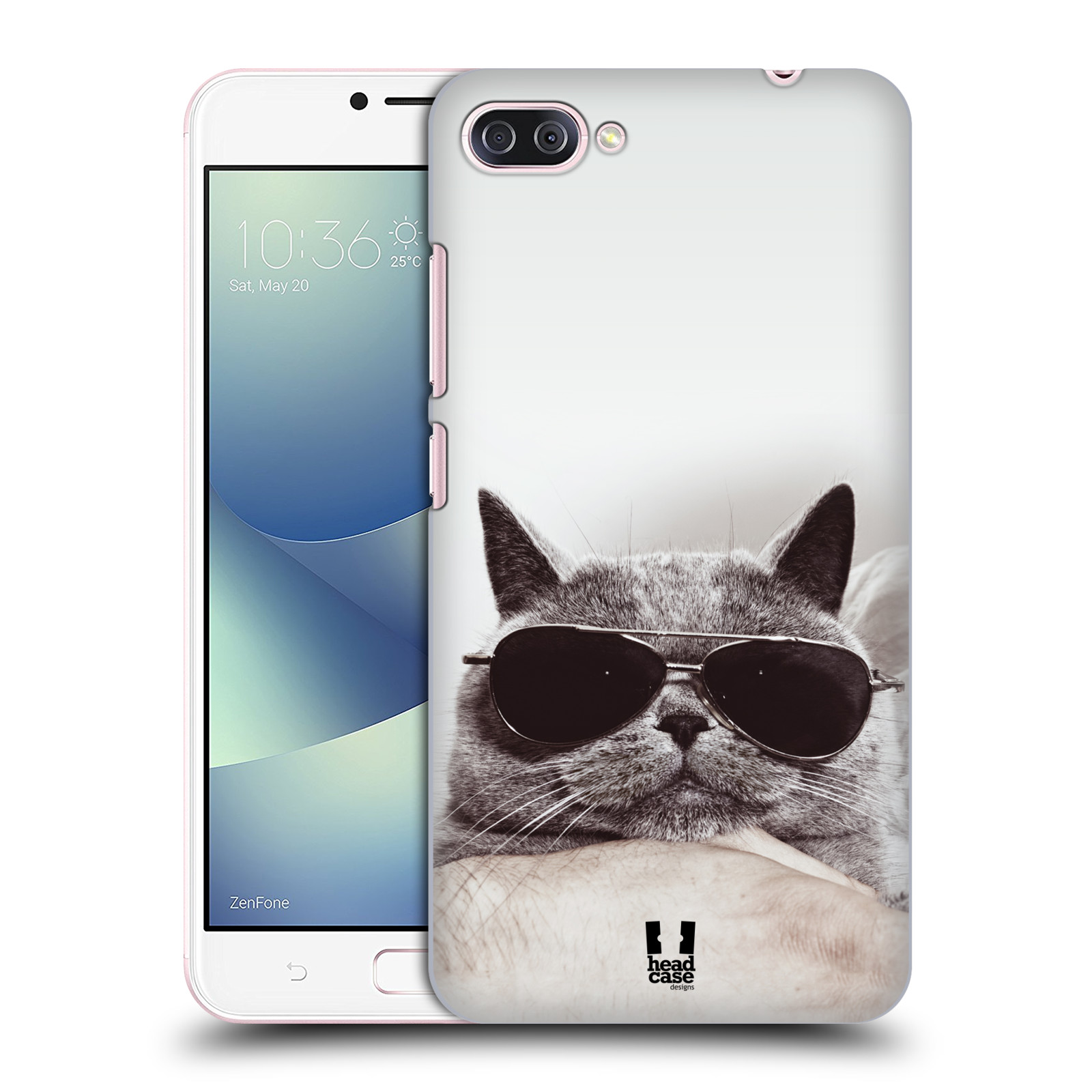 HEAD CASE plastový obal na mobil Asus Zenfone 4 MAX ZC554KL vzor Kočičky koťata foto Britská kočka v brýlích