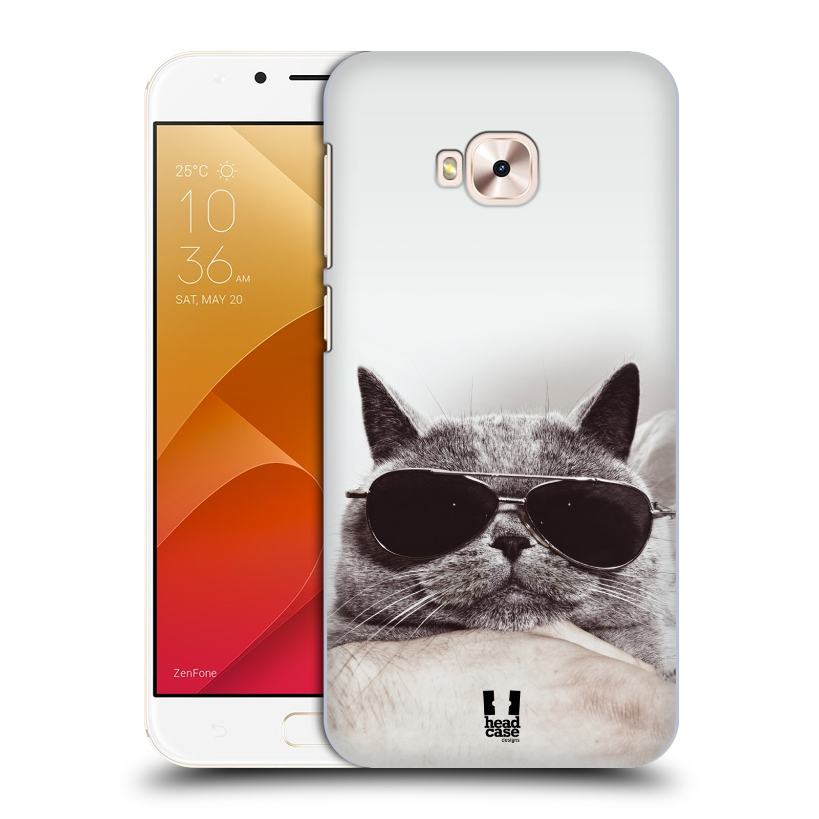 HEAD CASE plastový obal na mobil Asus Zenfone 4 Selfie Pro ZD552KL vzor Kočičky koťata foto Britská kočka v brýlích