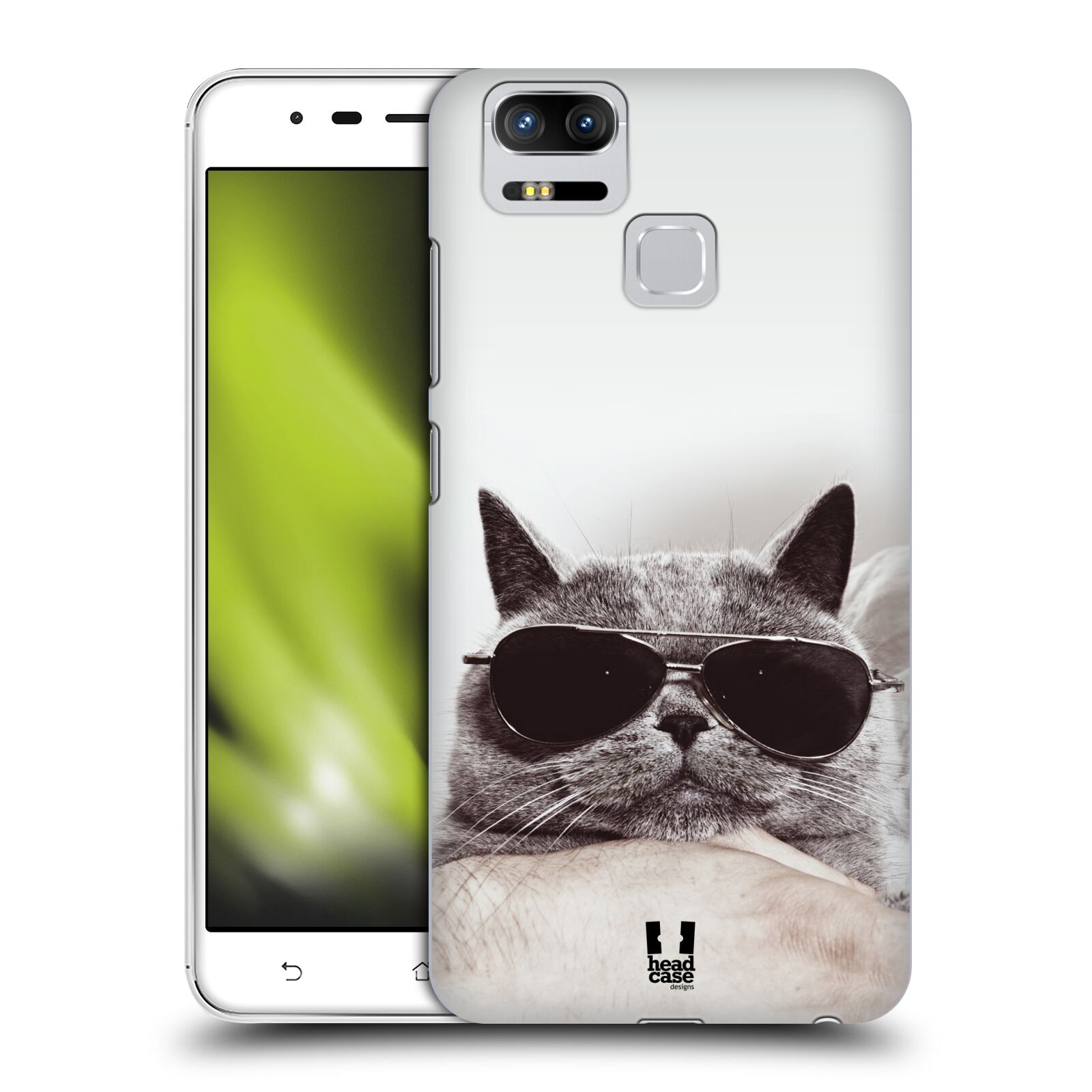 HEAD CASE plastový obal na mobil Asus Zenfone 3 Zoom ZE553KL vzor Kočičky koťata foto Britská kočka v brýlích