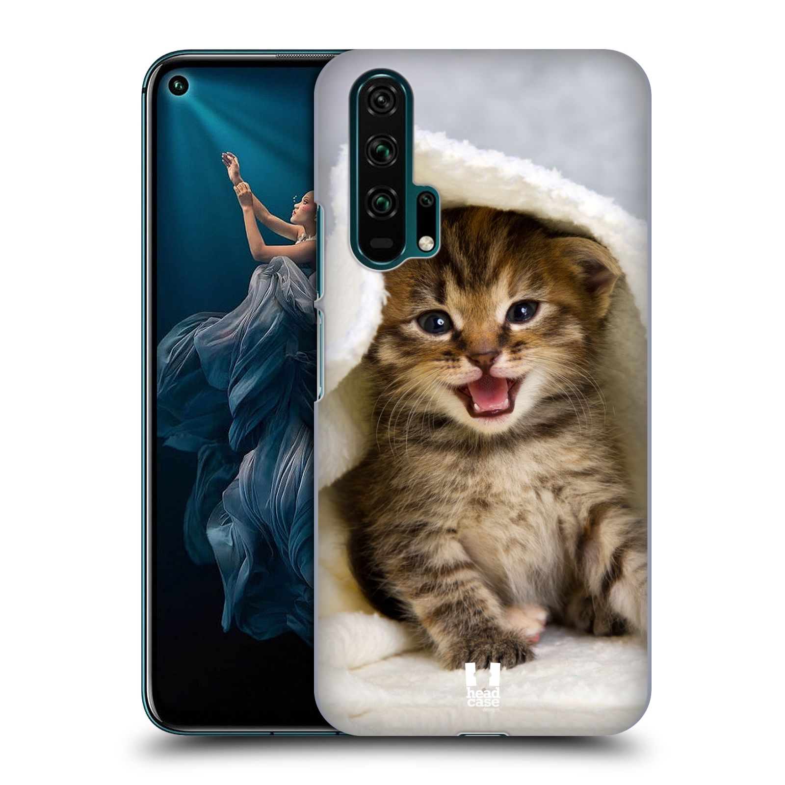 Pouzdro na mobil Honor 20 PRO - HEAD CASE - vzor Kočičky koťata foto kotě v ručníku