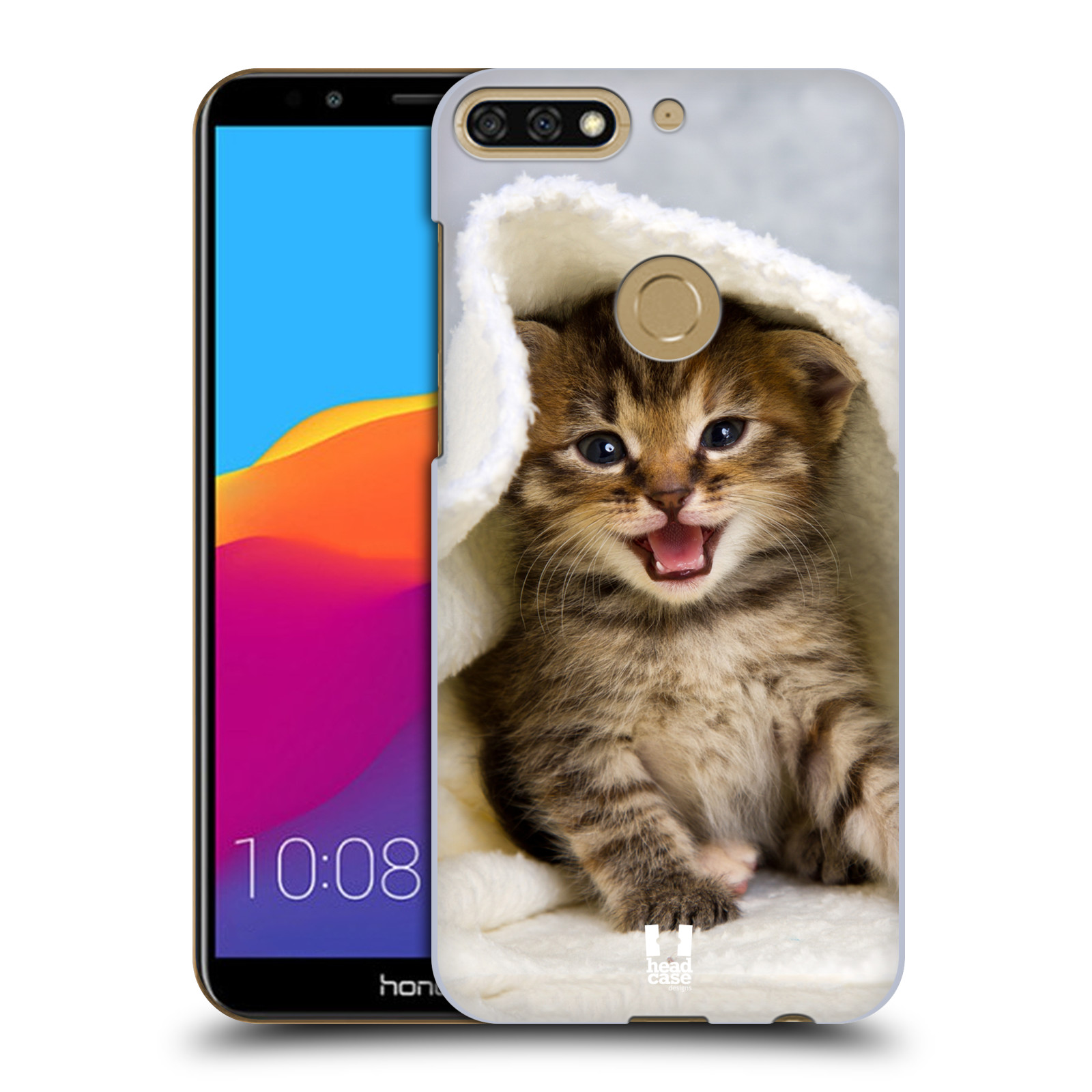 HEAD CASE plastový obal na mobil Honor 7c vzor Kočičky koťata foto kotě v ručníku