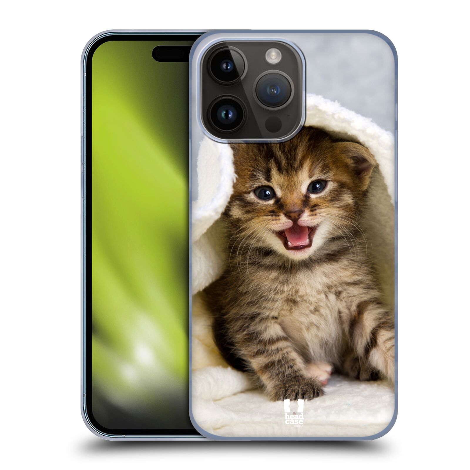 Plastový obal HEAD CASE na mobil Apple Iphone 15 PRO MAX vzor Kočičky koťata foto kotě v ručníku