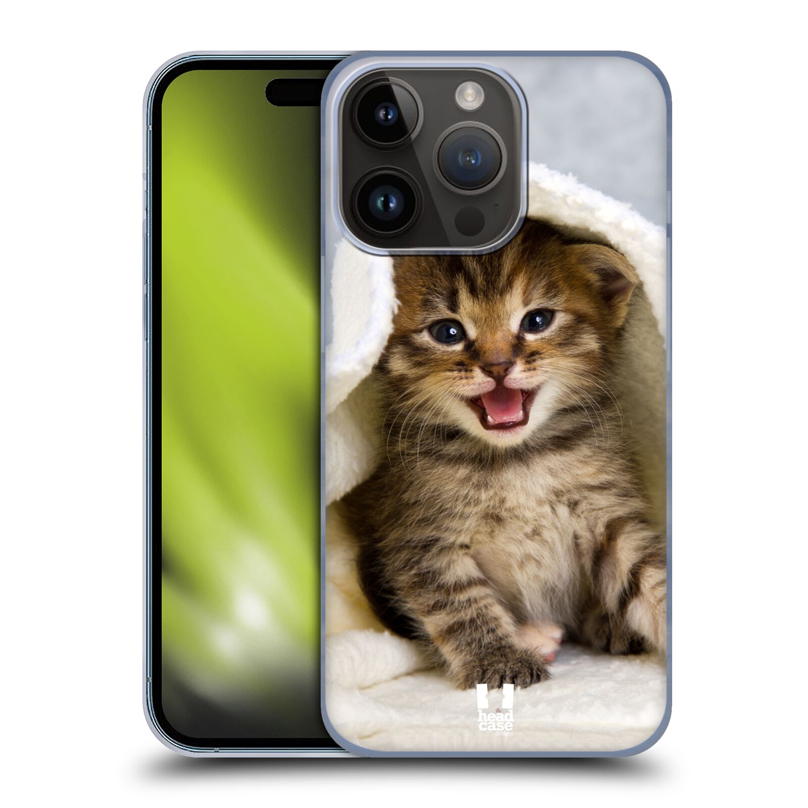 Plastový obal HEAD CASE na mobil Apple Iphone 15 Pro vzor Kočičky koťata foto kotě v ručníku