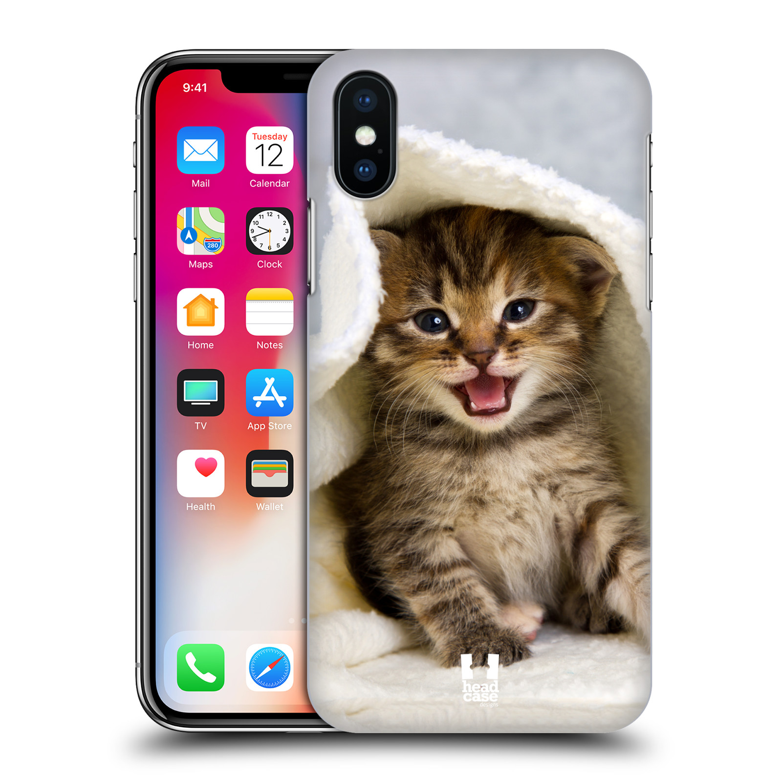 HEAD CASE plastový obal na mobil Apple Iphone X / XS vzor Kočičky koťata foto kotě v ručníku