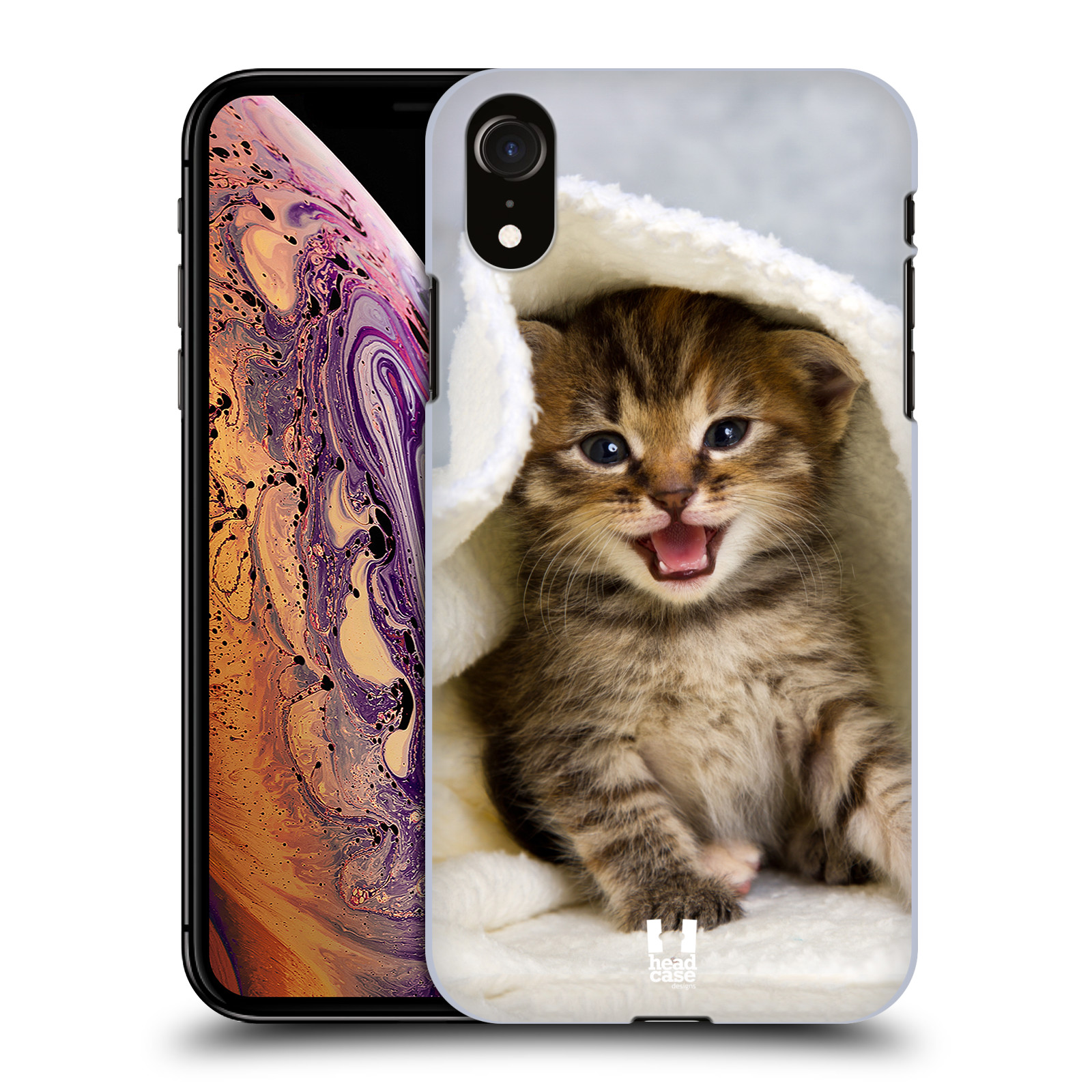HEAD CASE plastový obal na mobil Apple Iphone XR vzor Kočičky koťata foto kotě v ručníku