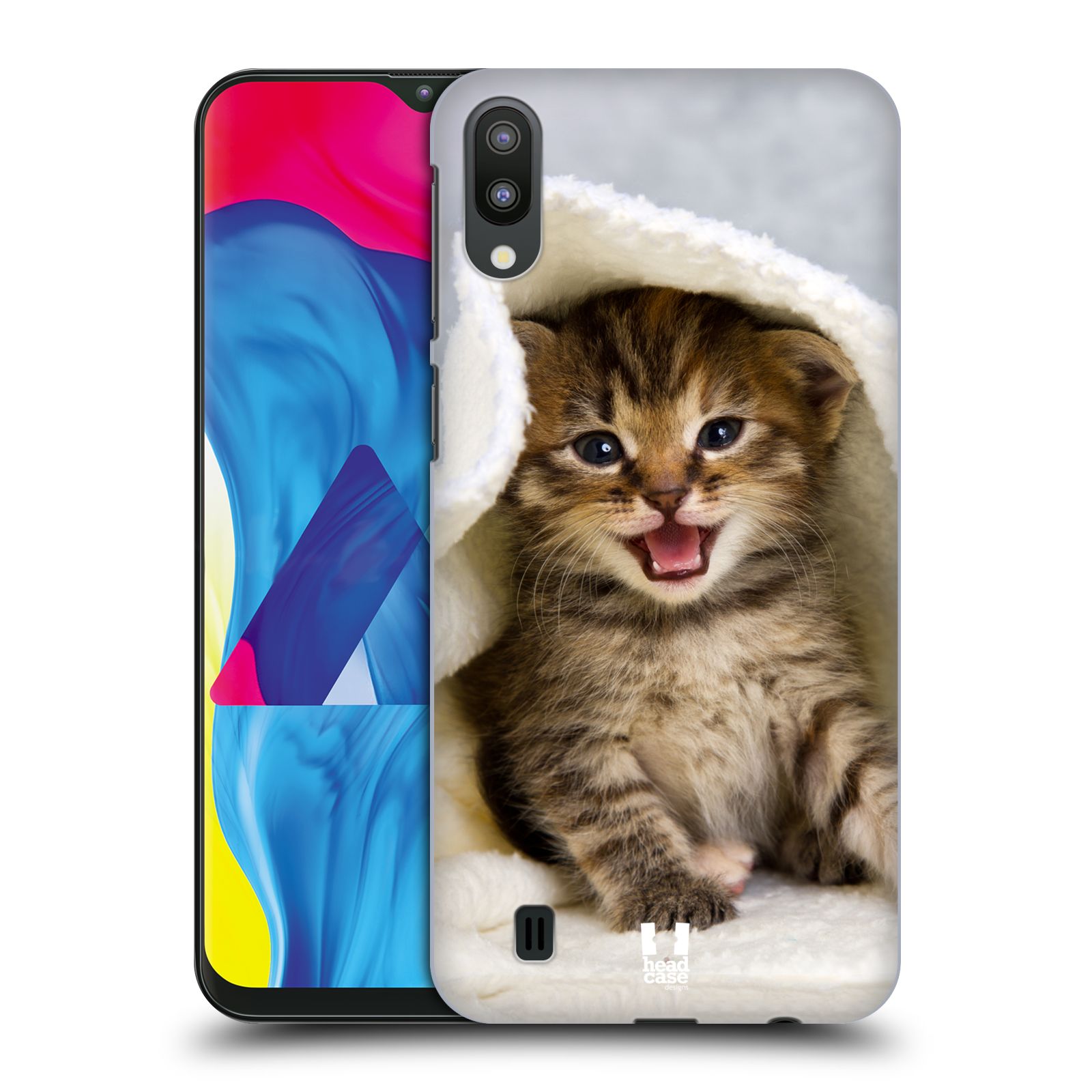 Plastový obal HEAD CASE na mobil Samsung Galaxy M10 vzor Kočičky koťata foto kotě v ručníku