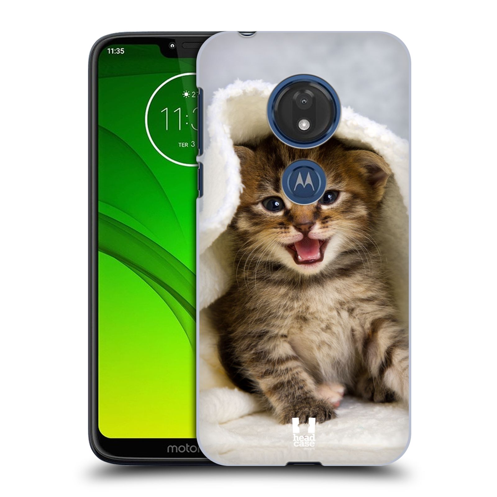 Pouzdro na mobil Motorola Moto G7 Play vzor Kočičky koťata foto kotě v ručníku