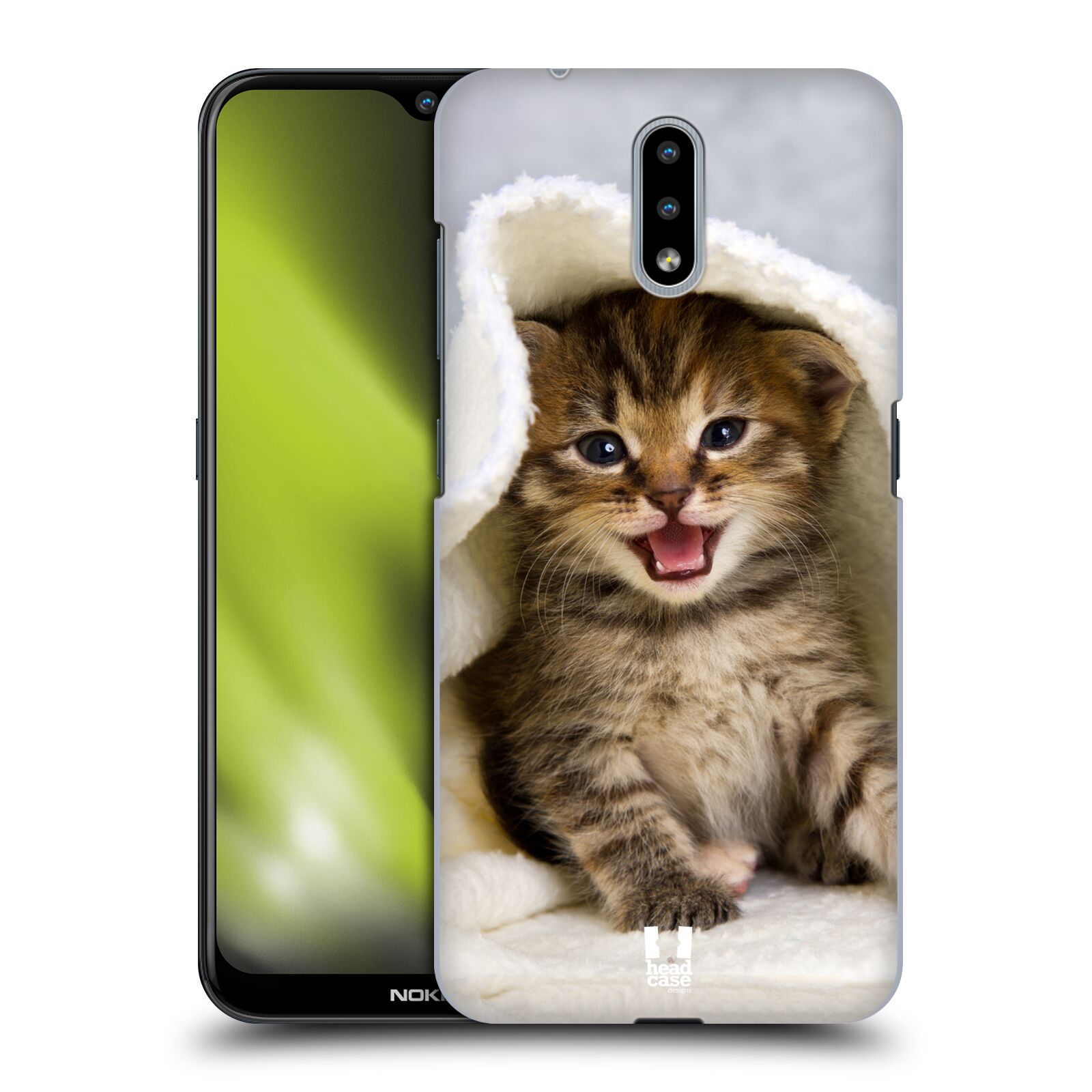 Plastový obal HEAD CASE na mobil Nokia 2.3 vzor Kočičky koťata foto kotě v ručníku