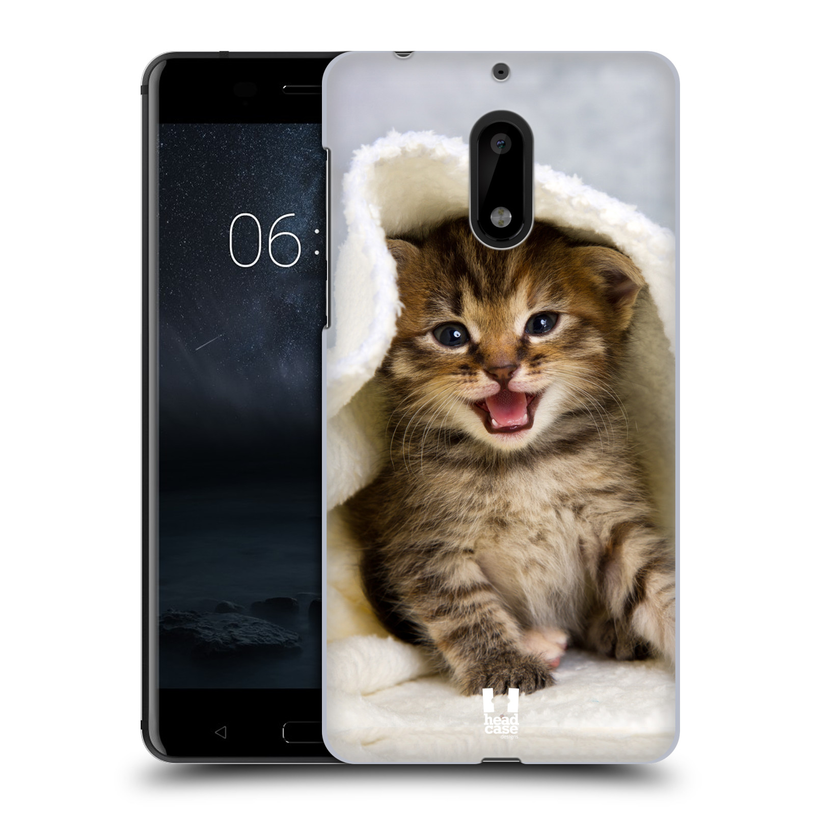 HEAD CASE plastový obal na mobil Nokia 6 vzor Kočičky koťata foto kotě v ručníku