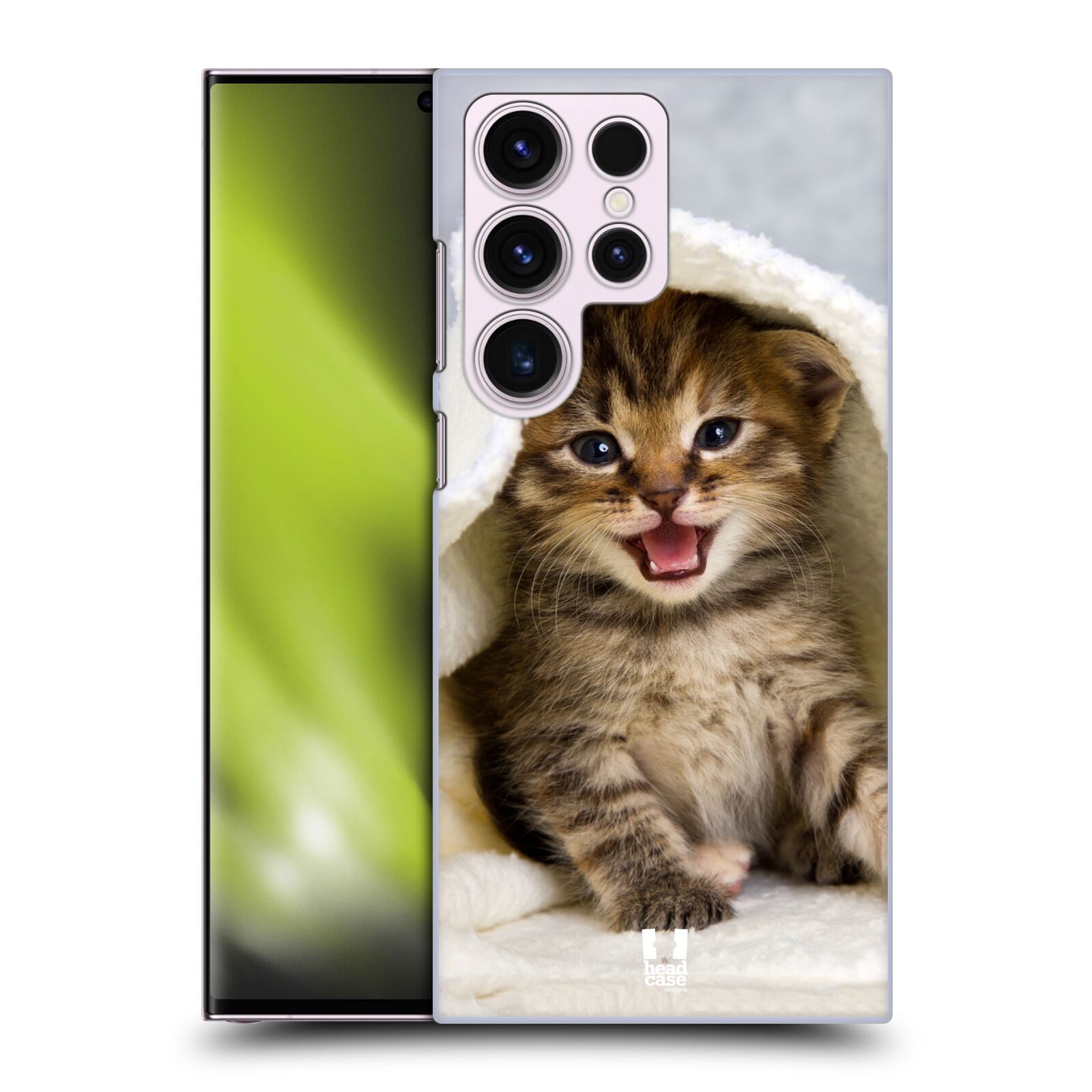 Plastový obal HEAD CASE na mobil Samsung Galaxy S23 ULTRA vzor Kočičky koťata foto kotě v ručníku