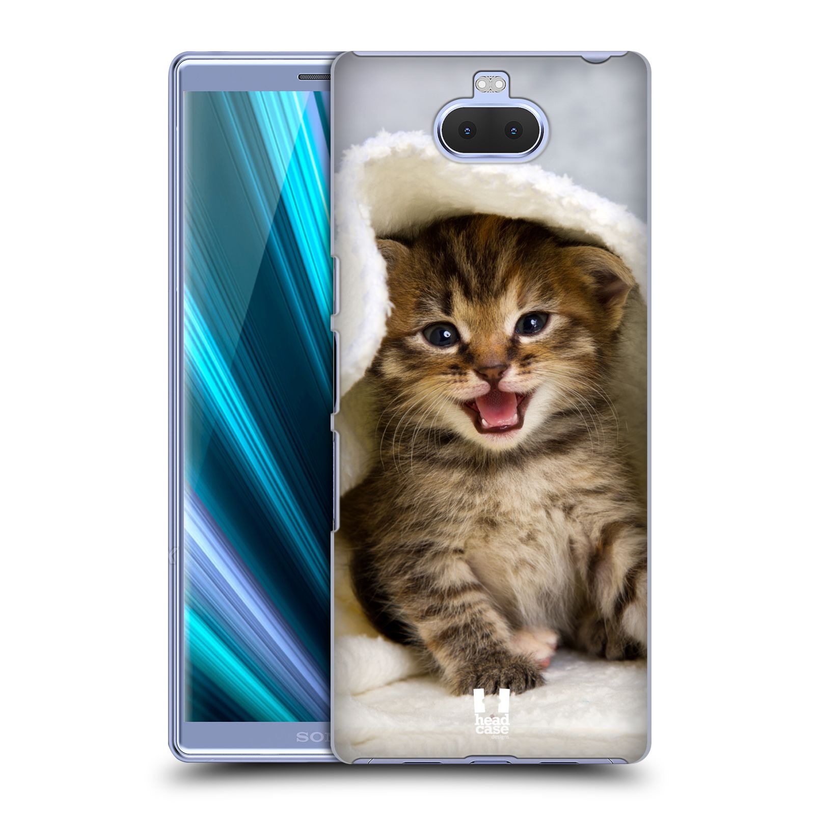 Pouzdro na mobil Sony Xperia 10 - Head Case - vzor Kočičky koťata foto kotě v ručníku