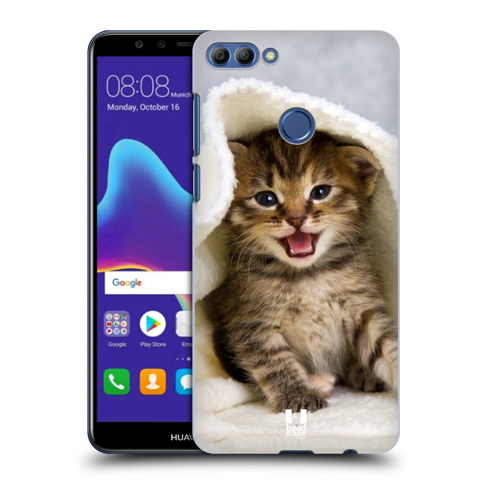 HEAD CASE plastový obal na mobil Huawei Y9 2018 vzor Kočičky koťata foto kotě v ručníku