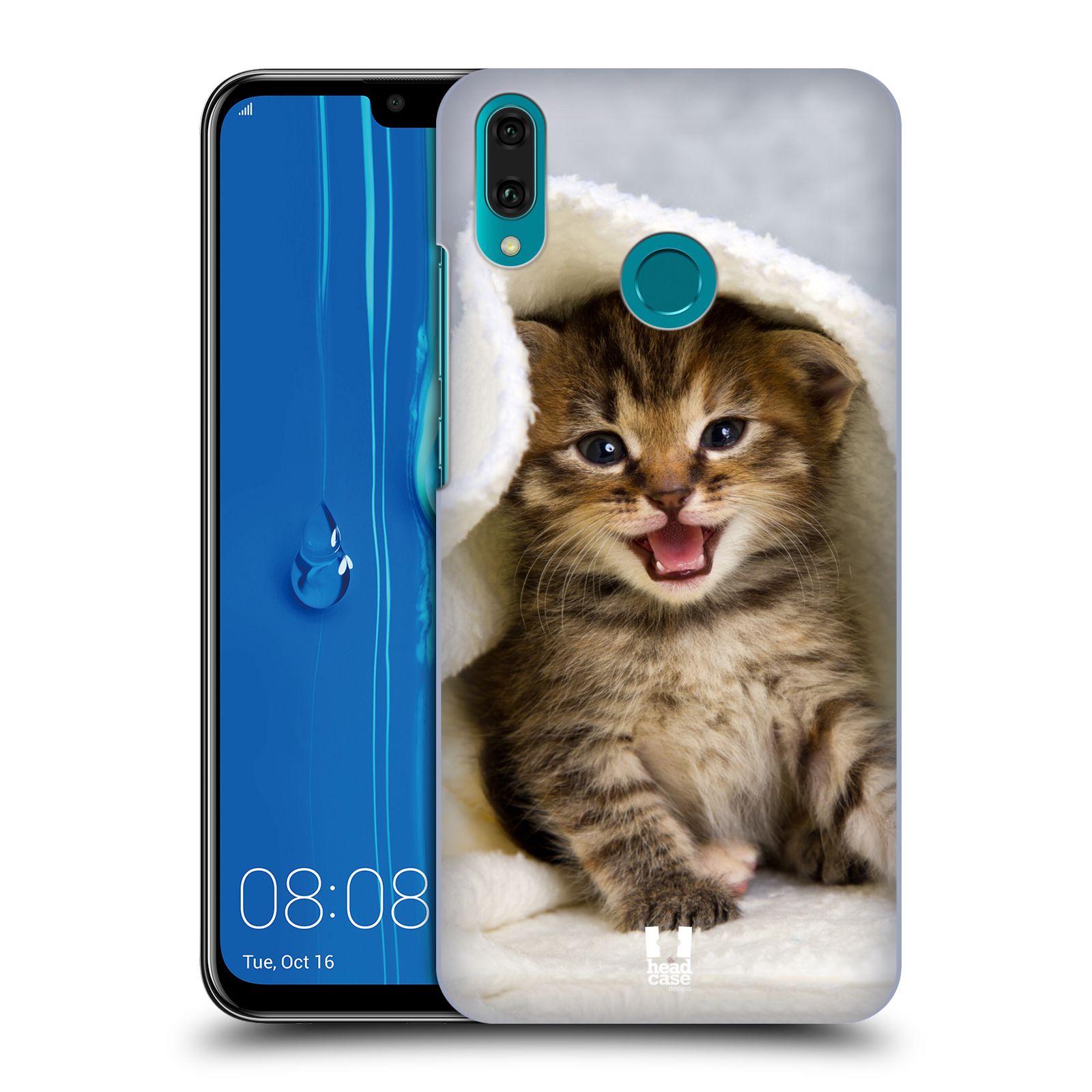 Pouzdro na mobil Huawei Y9 2019 - HEAD CASE - vzor Kočičky koťata foto kotě v ručníku