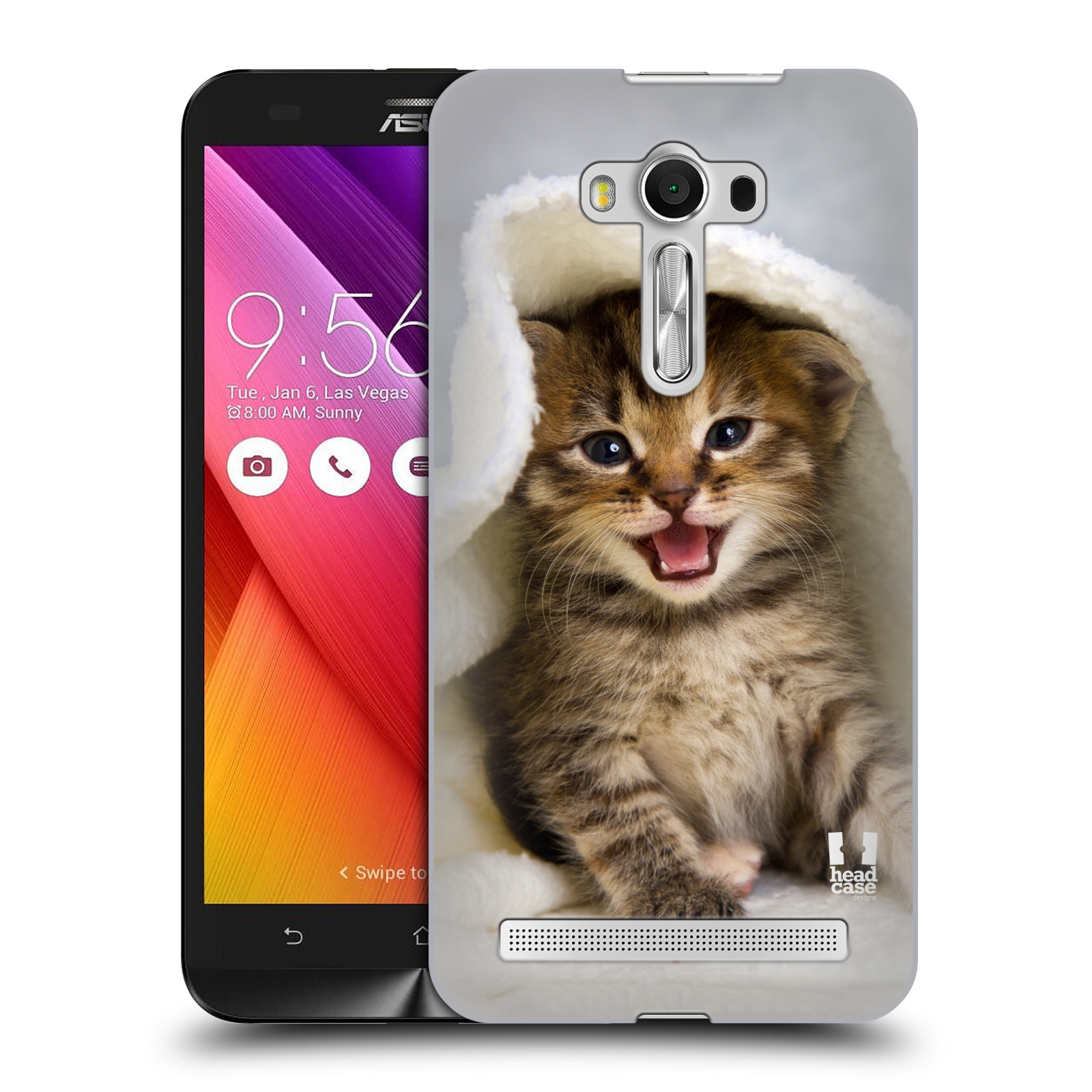 HEAD CASE plastový obal na mobil Asus Zenfone 2 LASER (5,5 displej ZE550KL) vzor Kočičky koťata foto kotě v ručníku