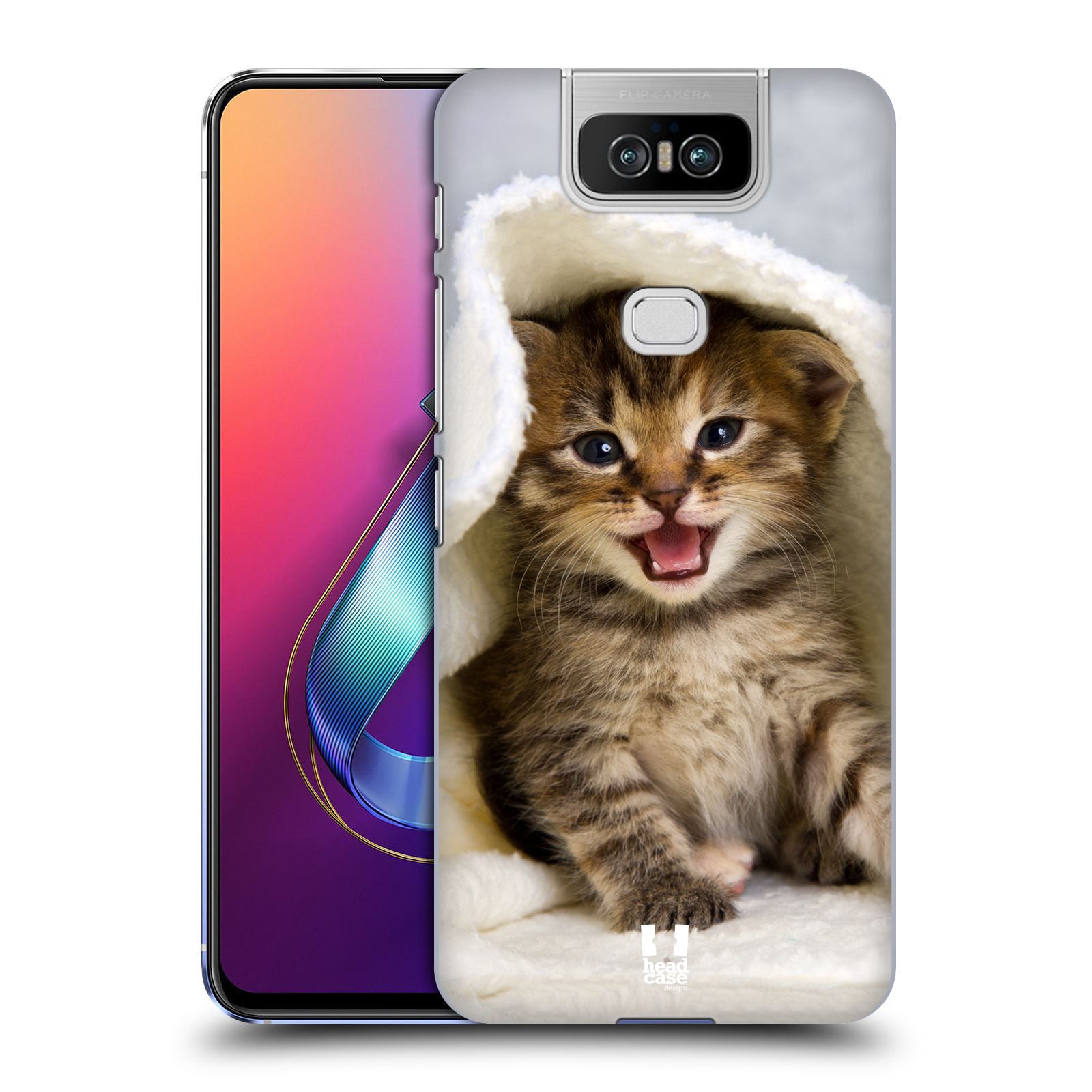 Pouzdro na mobil Asus Zenfone 6 ZS630KL - HEAD CASE - vzor Kočičky koťata foto kotě v ručníku