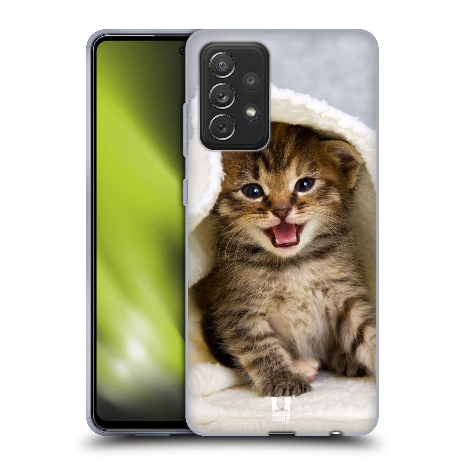 Plastový obal HEAD CASE na mobil Samsung Galaxy A72 / A72 5G vzor Kočičky koťata foto kotě v ručníku