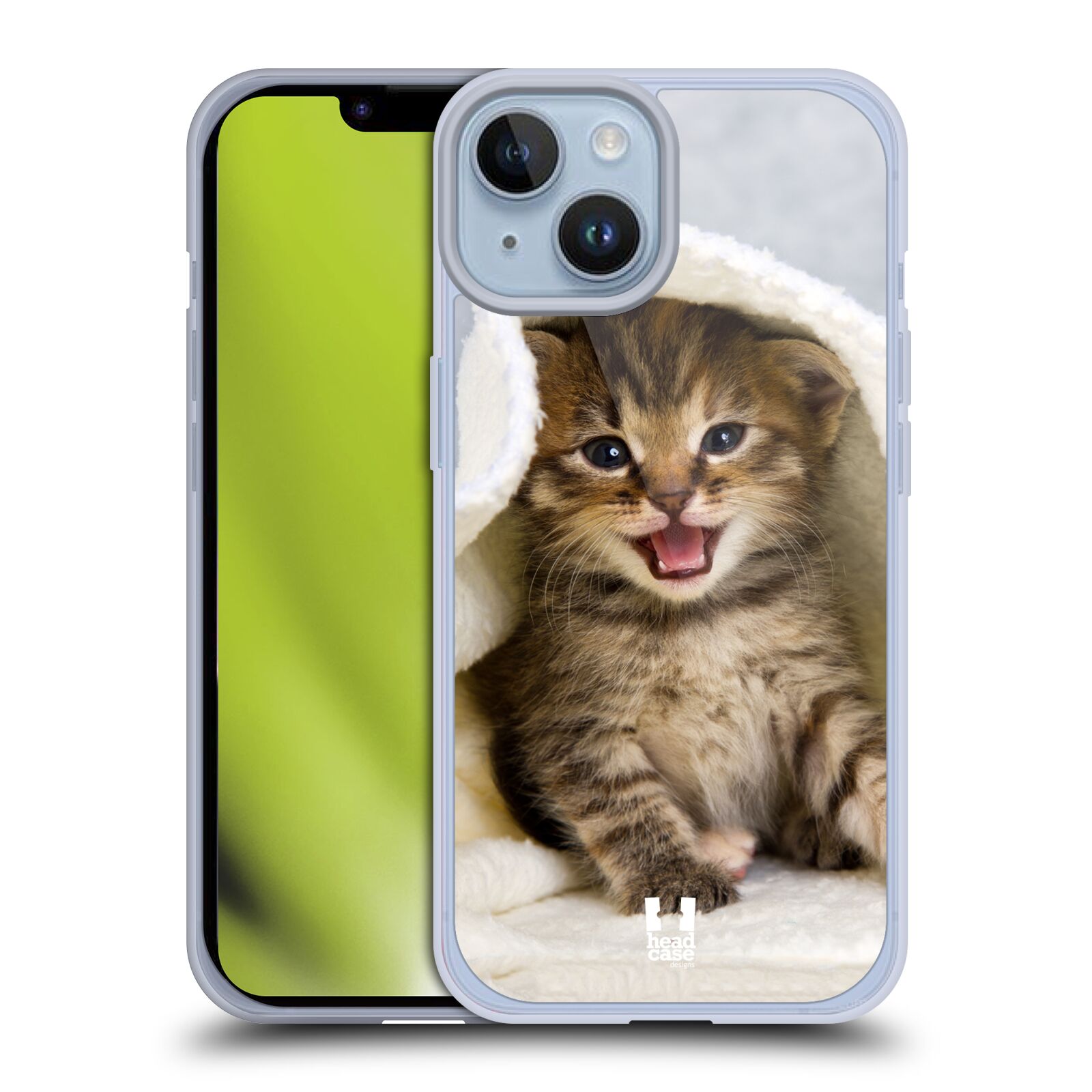 Plastový obal HEAD CASE na mobil Apple Iphone 14 vzor Kočičky koťata foto kotě v ručníku