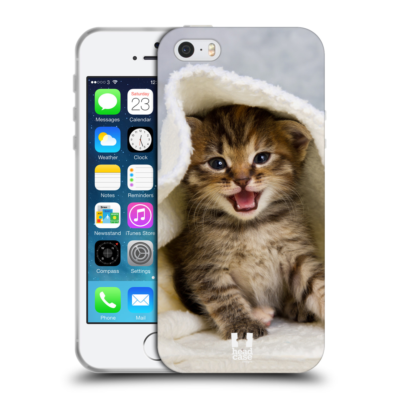 HEAD CASE silikonový obal na mobil Apple Iphone 5/5S vzor Kočičky koťata foto kotě v ručníku