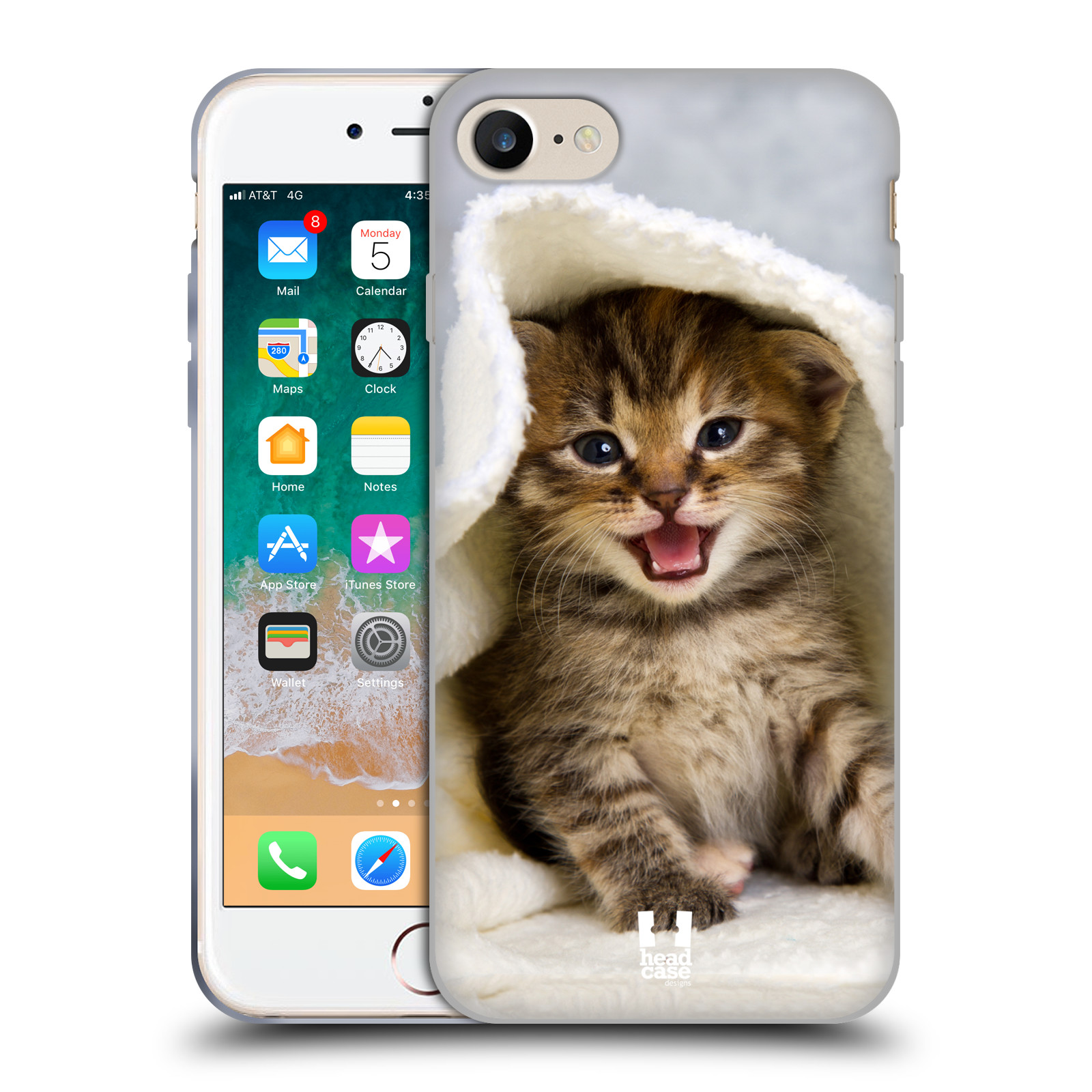 HEAD CASE silikonový obal na mobil Apple Iphone 7 vzor Kočičky koťata foto kotě v ručníku