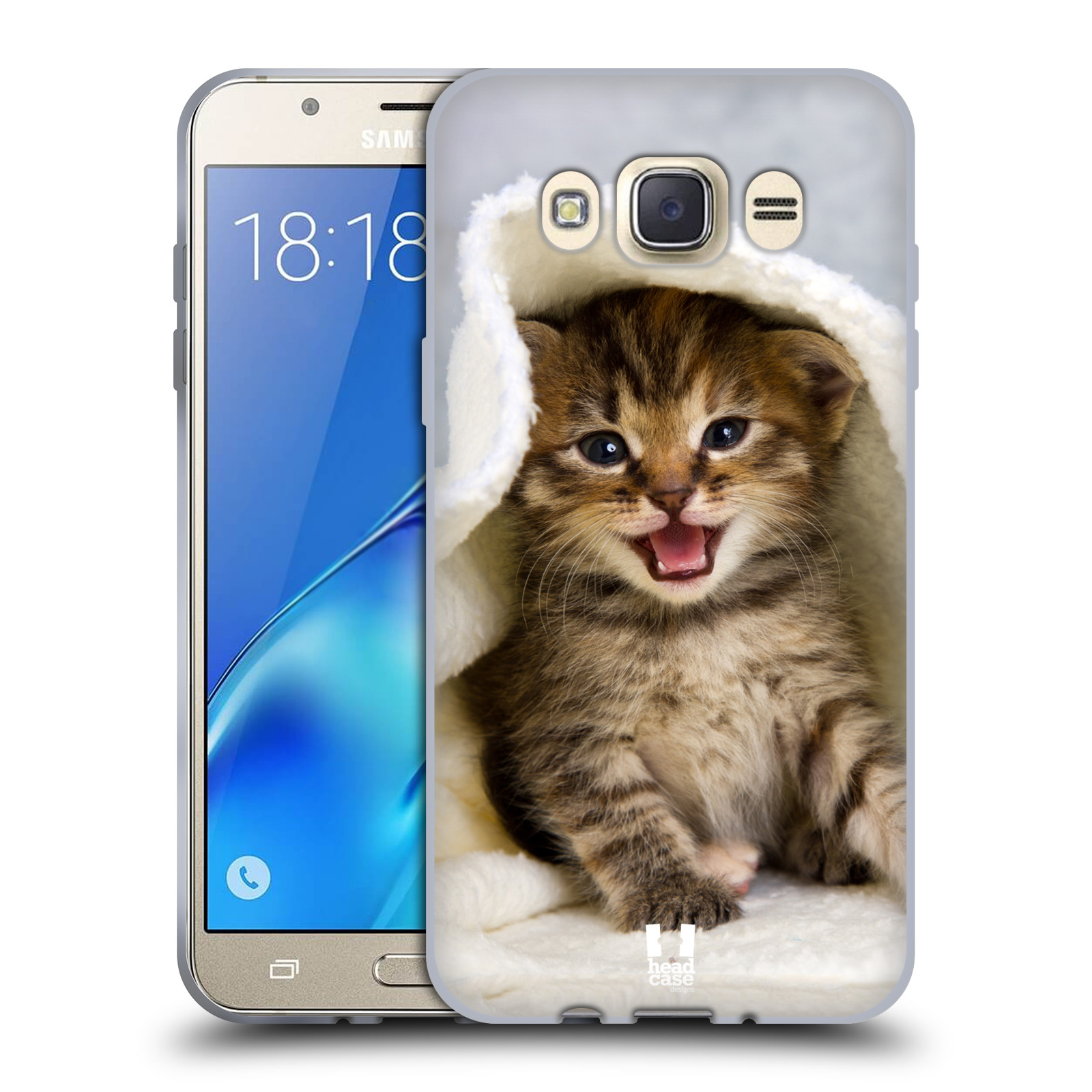 HEAD CASE silikonový obal, kryt na mobil Samsung Galaxy J7 2016 (J710, J710F) vzor Kočičky koťata foto kotě v ručníku