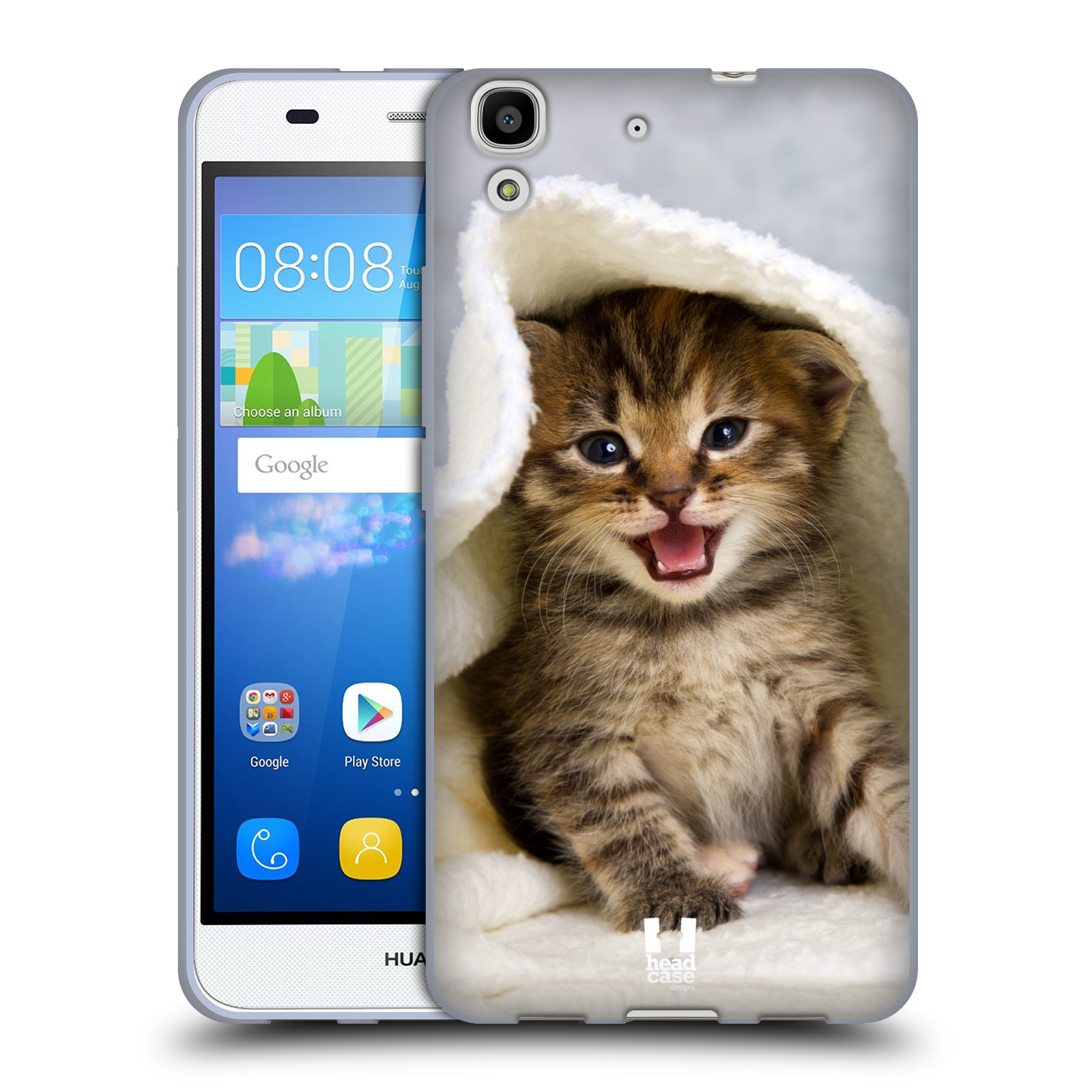 HEAD CASE silikonový obal na mobil HUAWEI Y6 vzor Kočičky koťata foto kotě v ručníku