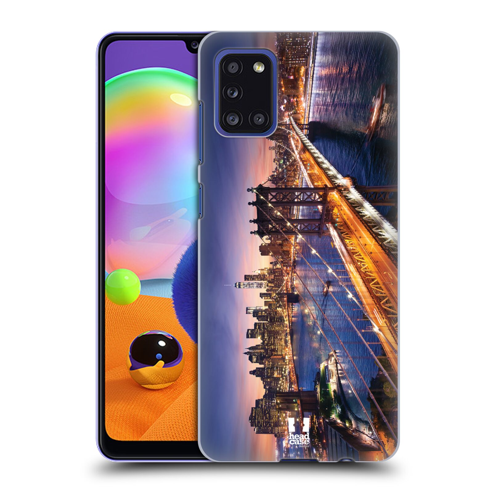 Zadní kryt na mobil Samsung Galaxy A31 vzor Panoramata měst horizontální foto BROOKLYN MOST ZÁPAD SLUNCE
