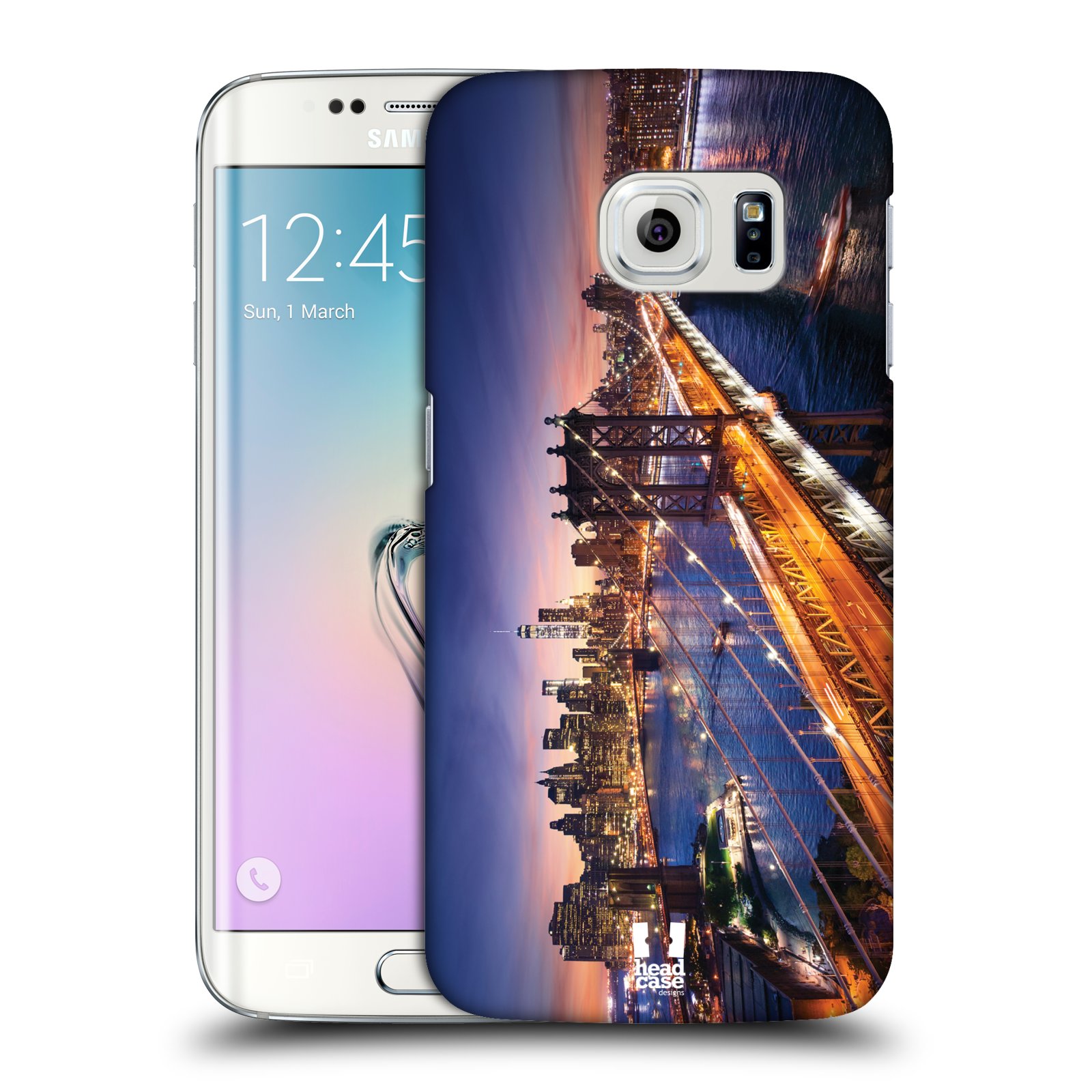 HEAD CASE plastový obal na mobil SAMSUNG Galaxy S6 EDGE (G9250, G925, G925F) vzor Panoramata měst horizontální foto BROOKLYN MOST ZÁPAD SLUNCE