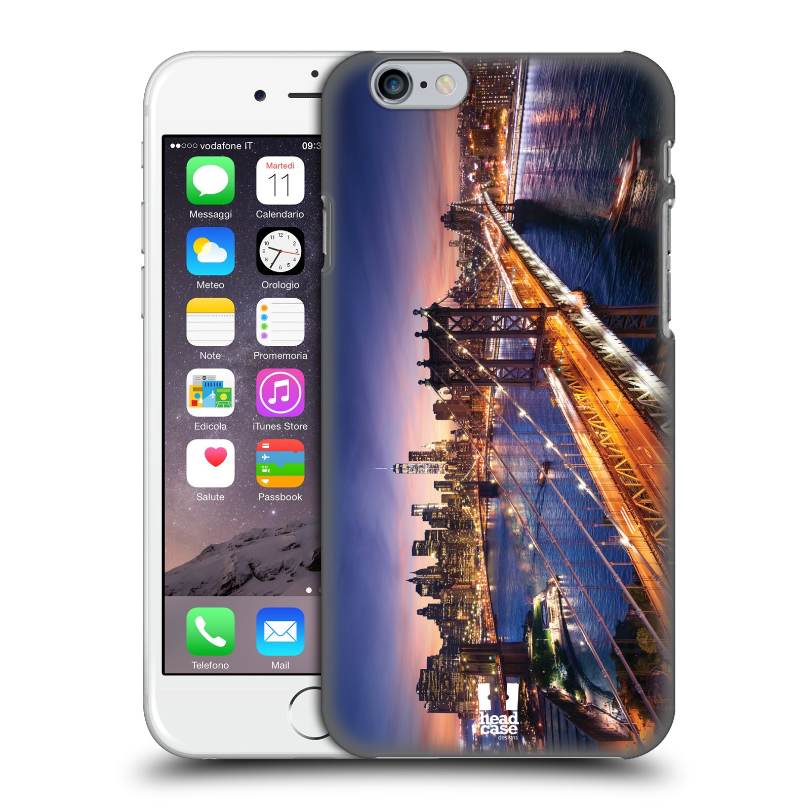 Plastové pouzdro pro mobil Apple Iphone 6/6S vzor Panoramata měst horizontální foto BROOKLYN MOST ZÁPAD SLUNCE