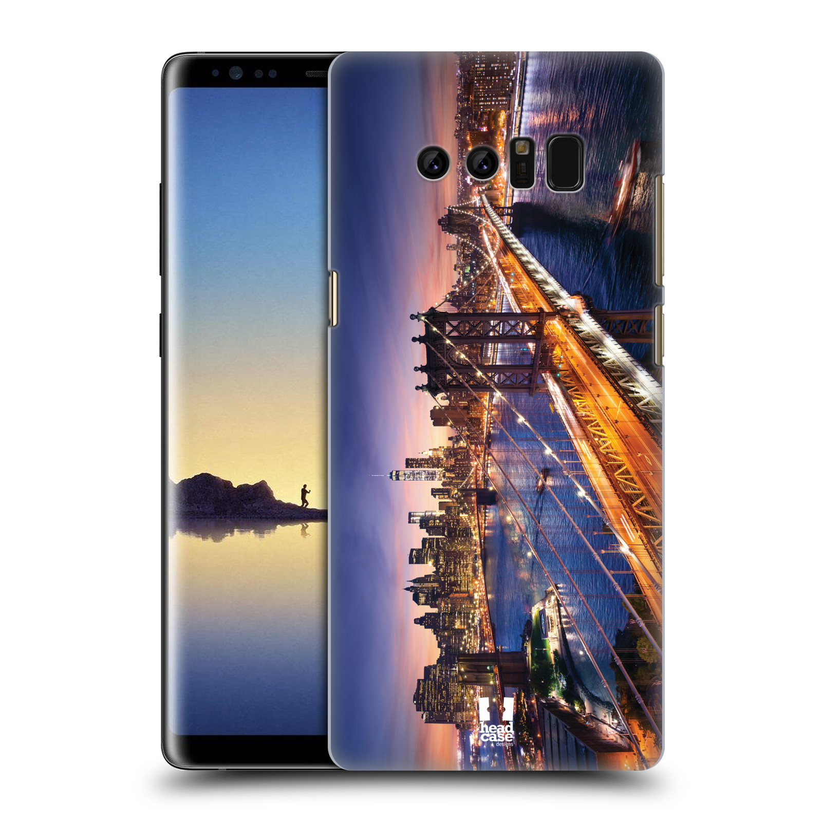 HEAD CASE plastový obal na mobil Samsung Galaxy Note 8 vzor Panoramata měst horizontální foto BROOKLYN MOST ZÁPAD SLUNCE