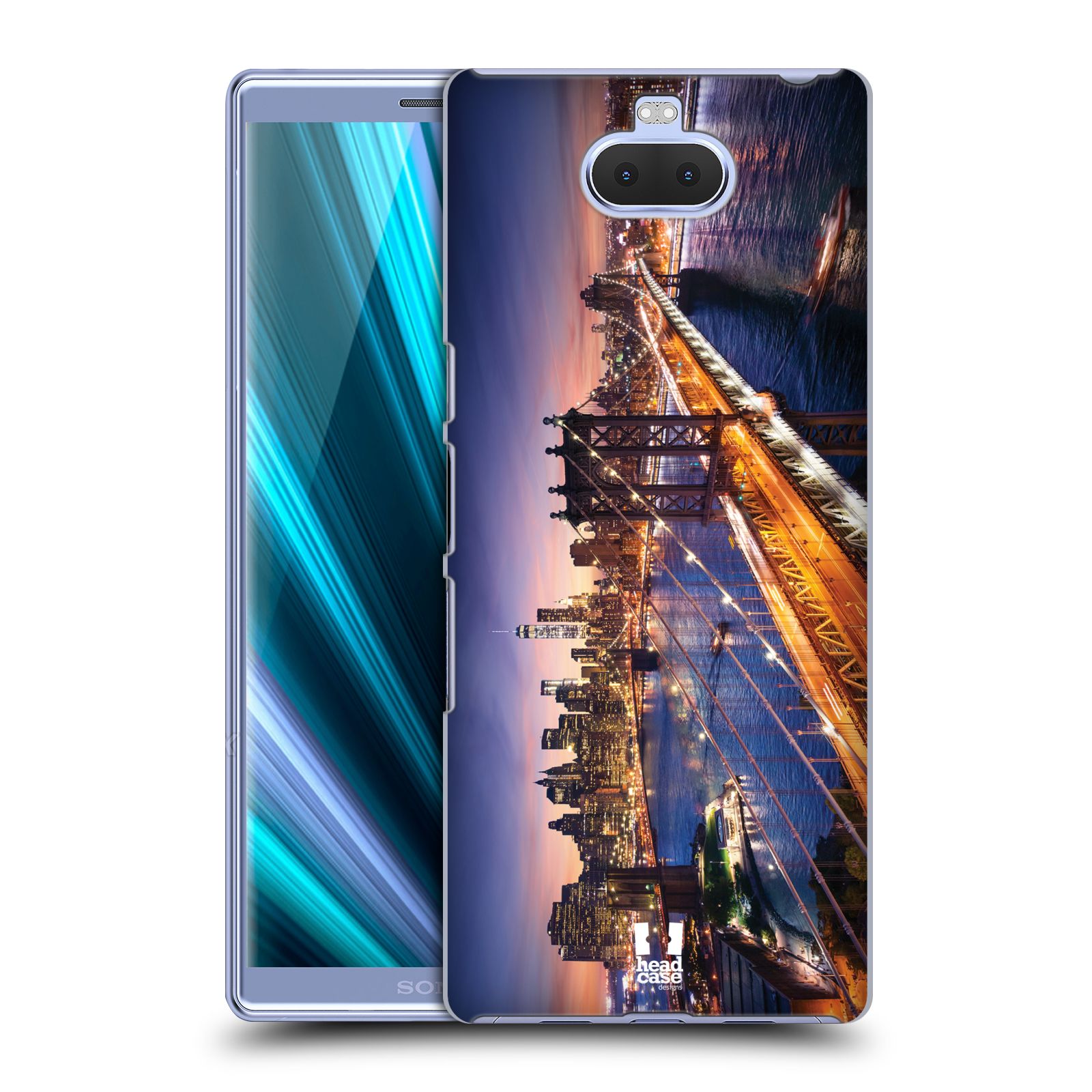 Pouzdro na mobil Sony Xperia 10 - Head Case - vzor Panoramata měst horizontální foto BROOKLYN MOST ZÁPAD SLUNCE
