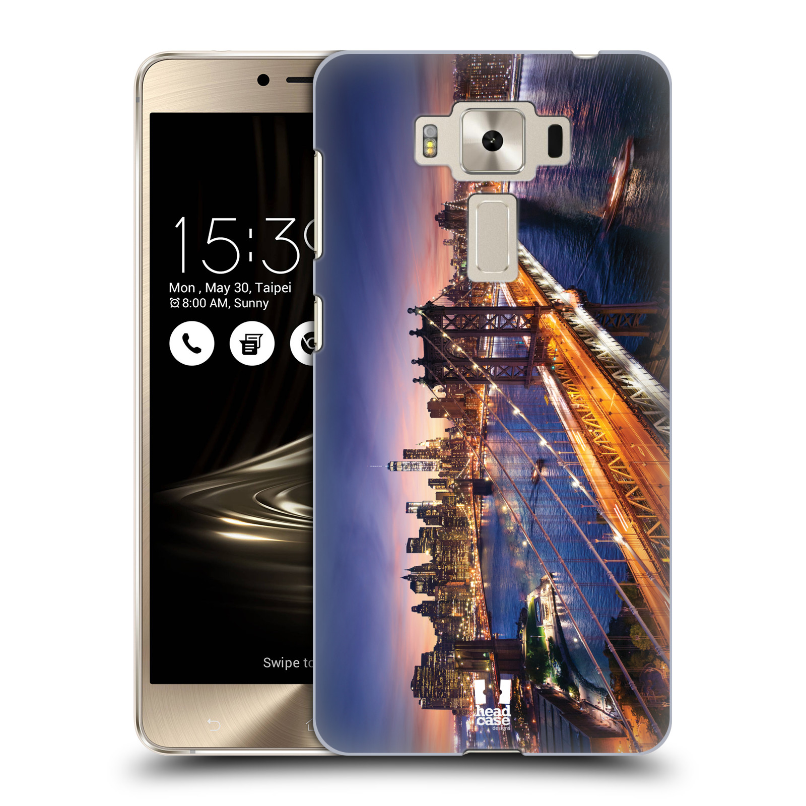 HEAD CASE plastový obal na mobil Asus Zenfone 3 DELUXE ZS550KL vzor Panoramata měst horizontální foto BROOKLYN MOST ZÁPAD SLUNCE